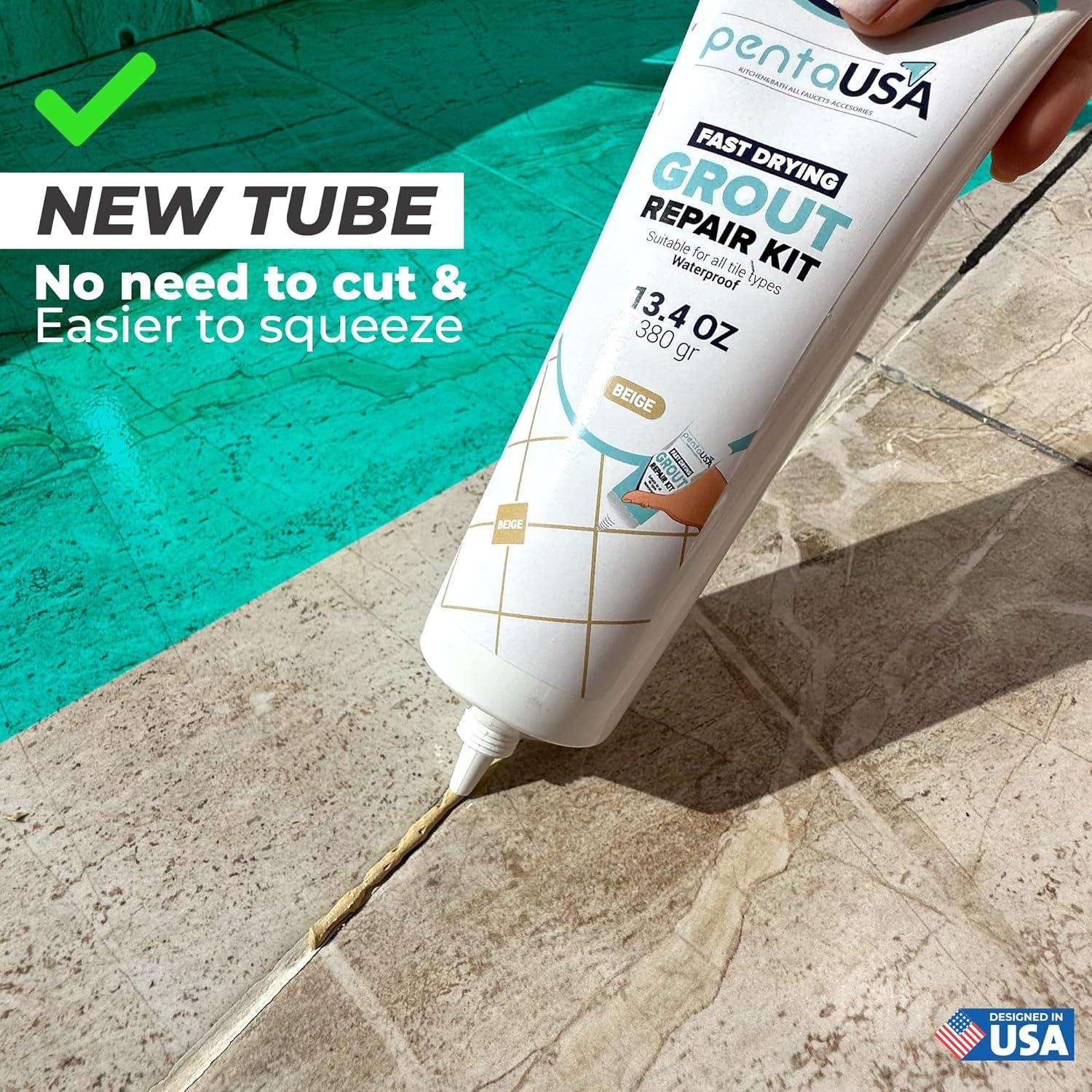 Lechada de Azulejos PentaUSA 380g Beige - Kit de Reparación Rápido