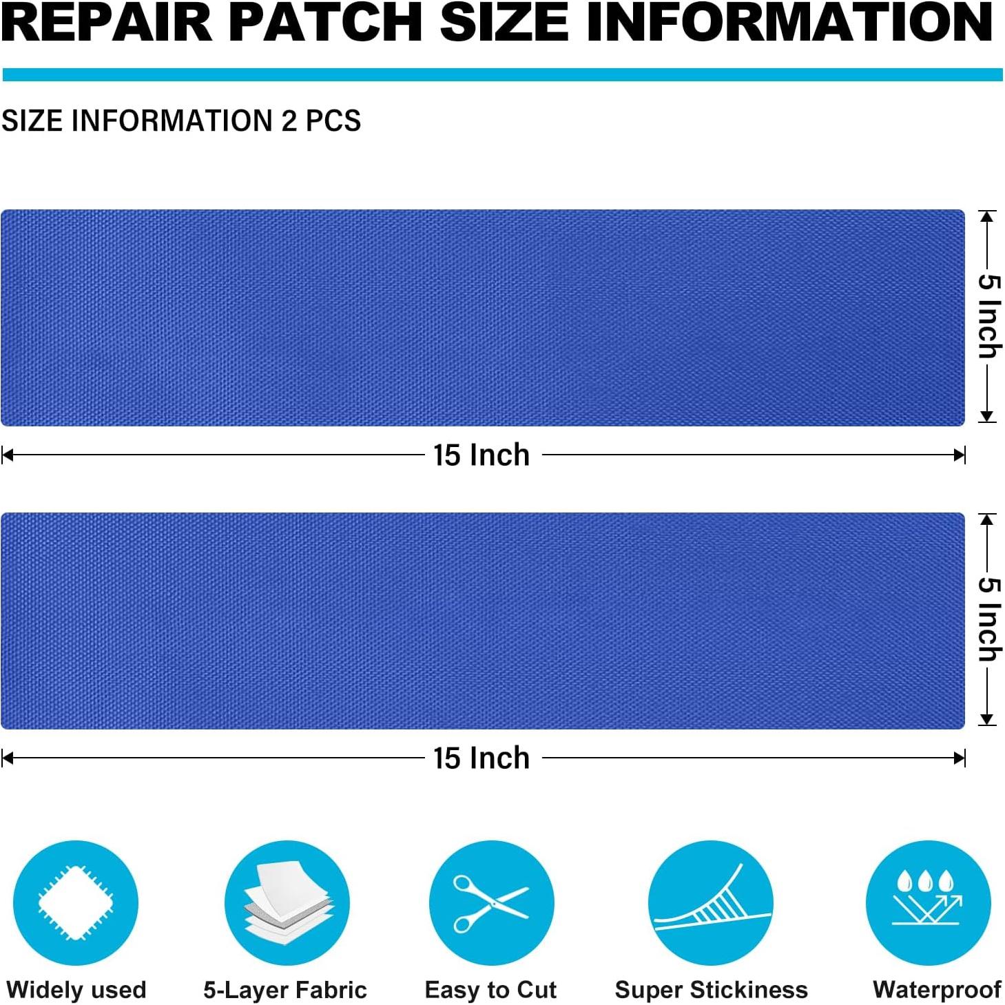 Kit de Reparación de Cubiertas de Barco BOATPRO 2 Pcs 38x13cm Azul