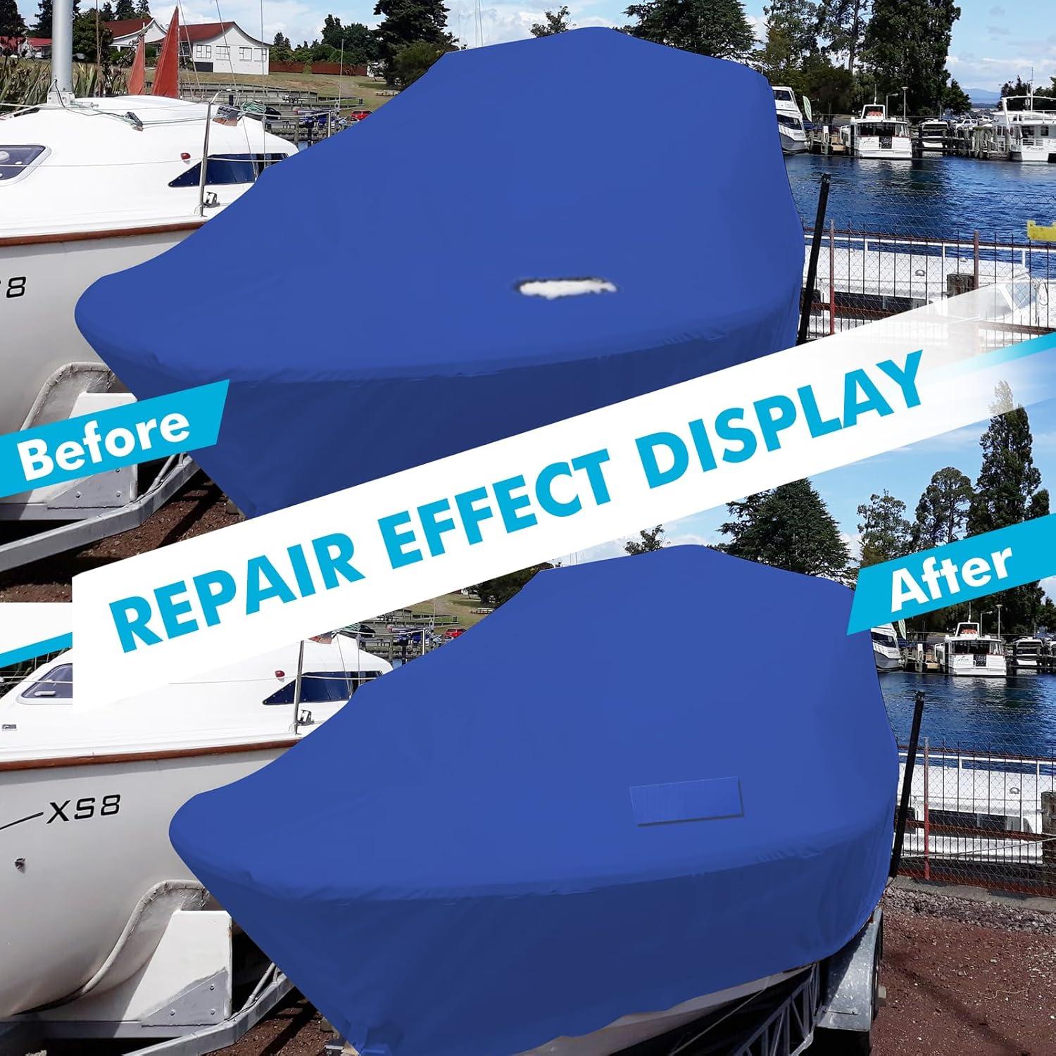 Kit de Reparación de Cubiertas de Barco BOATPRO 2 Pcs 38x13cm Azul