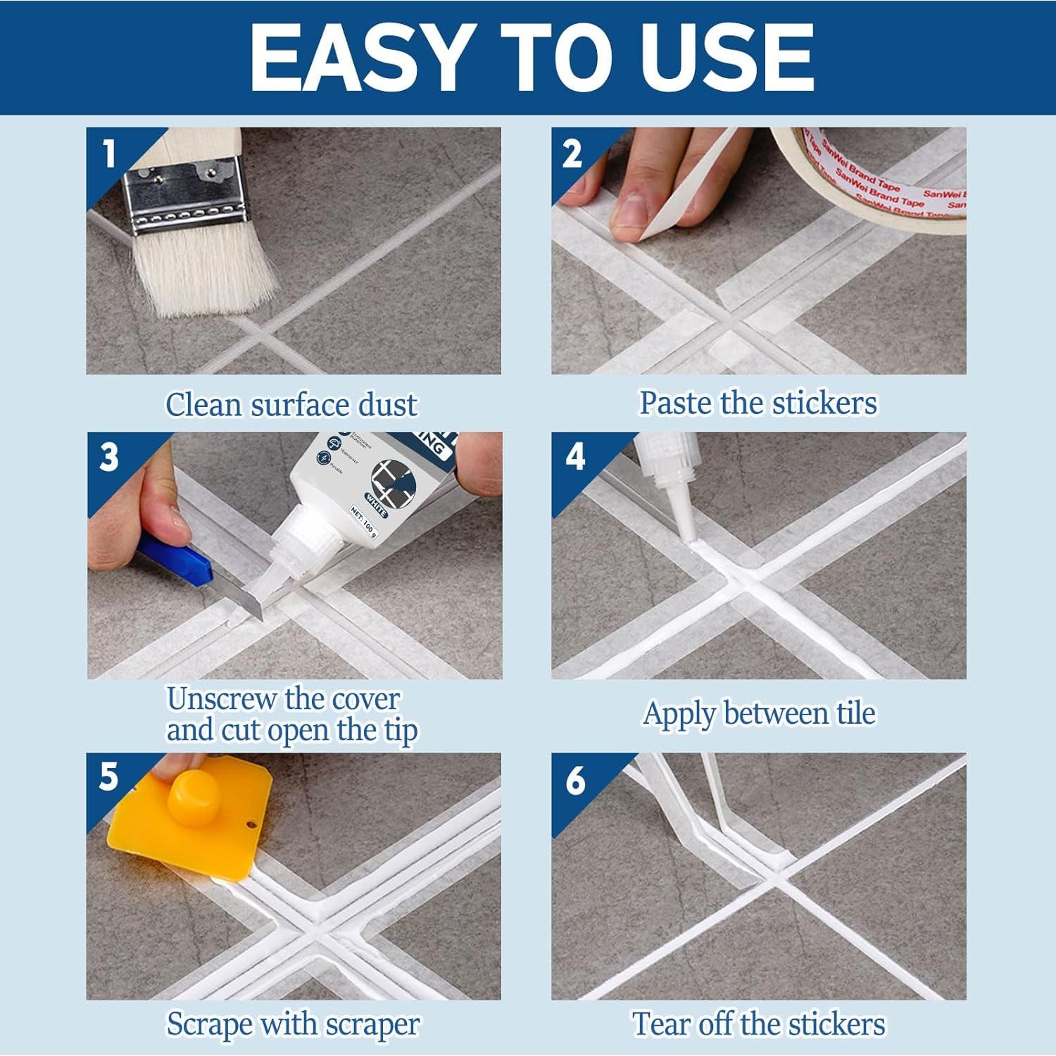 Kit de Reparación de Lechada Kallteren - 2 Selladores Blancos