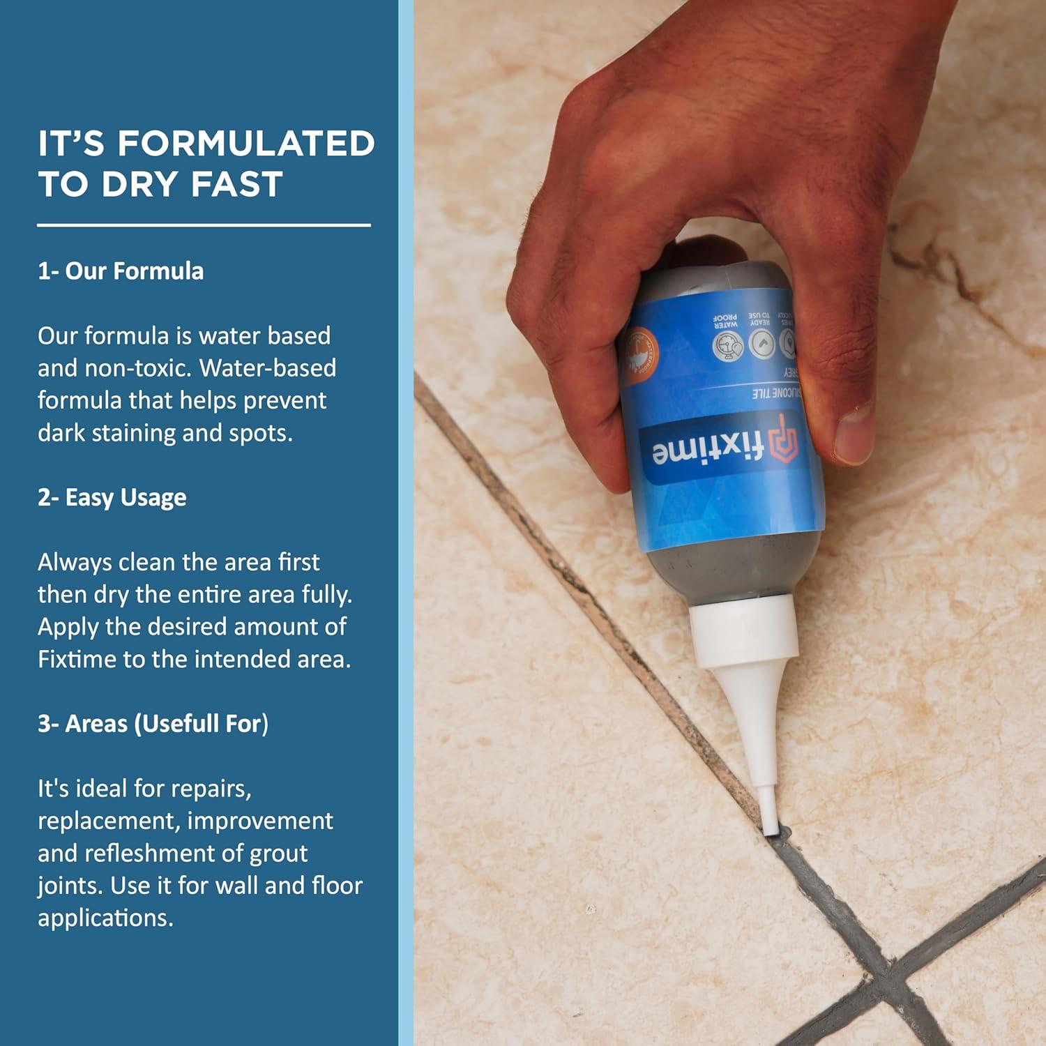 Kit de Reparación de Azulejos Fixtime - Masilla Gris 225g