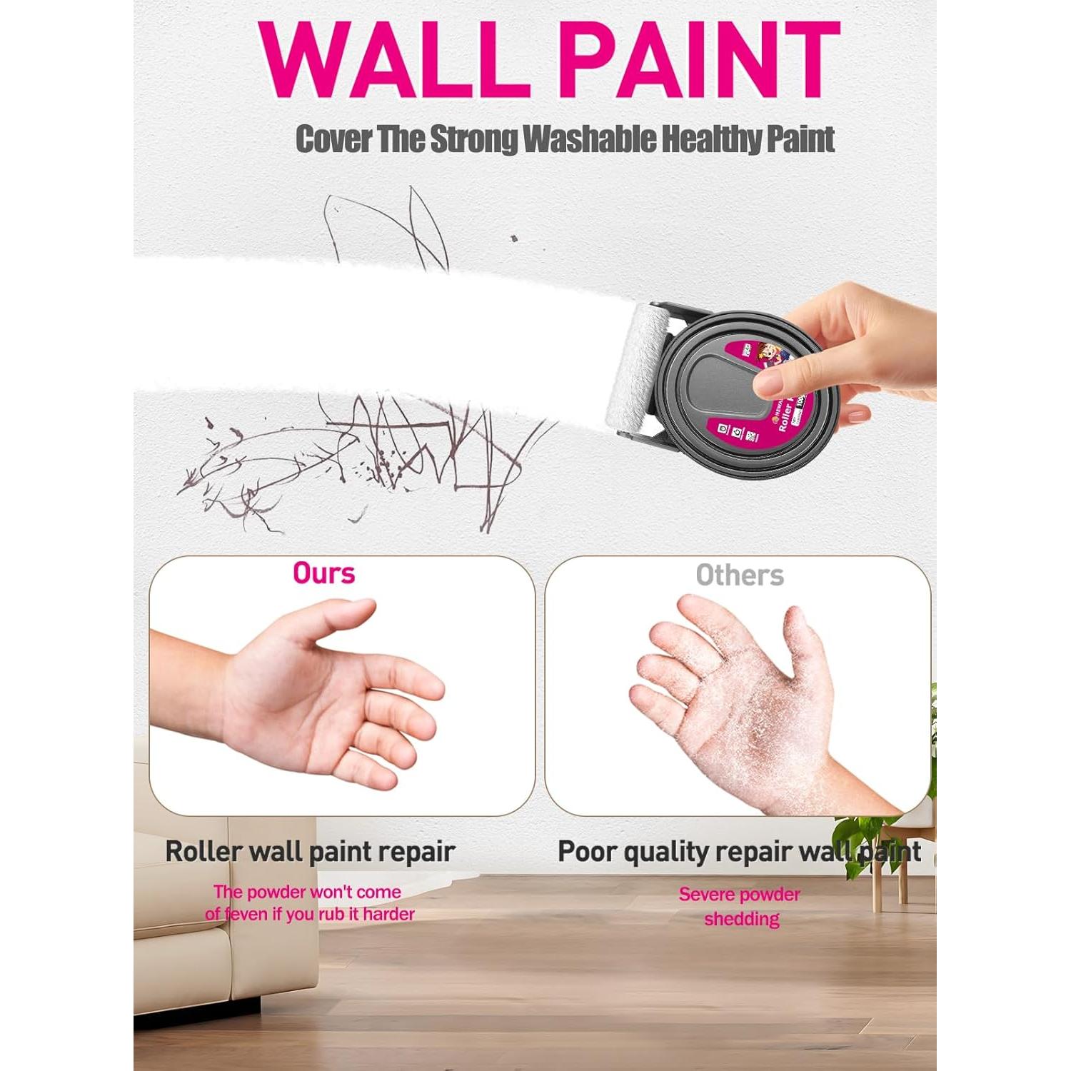 Pintura Blanca para Paredes NEWALLENCE 158g con Rodillo 2-en-1