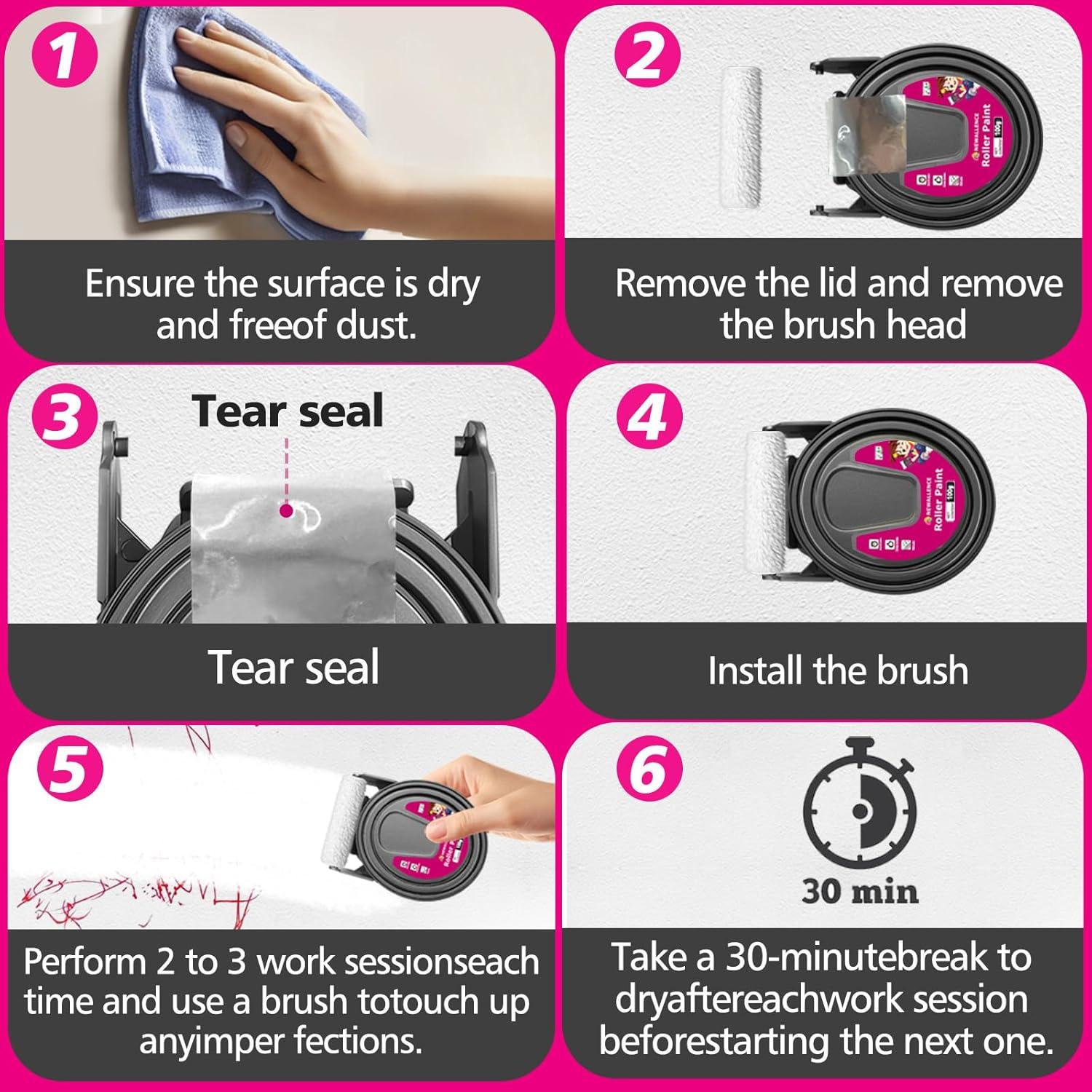 Pintura Blanca para Paredes NEWALLENCE 3.52 Oz 2-en-1 con Rodillo