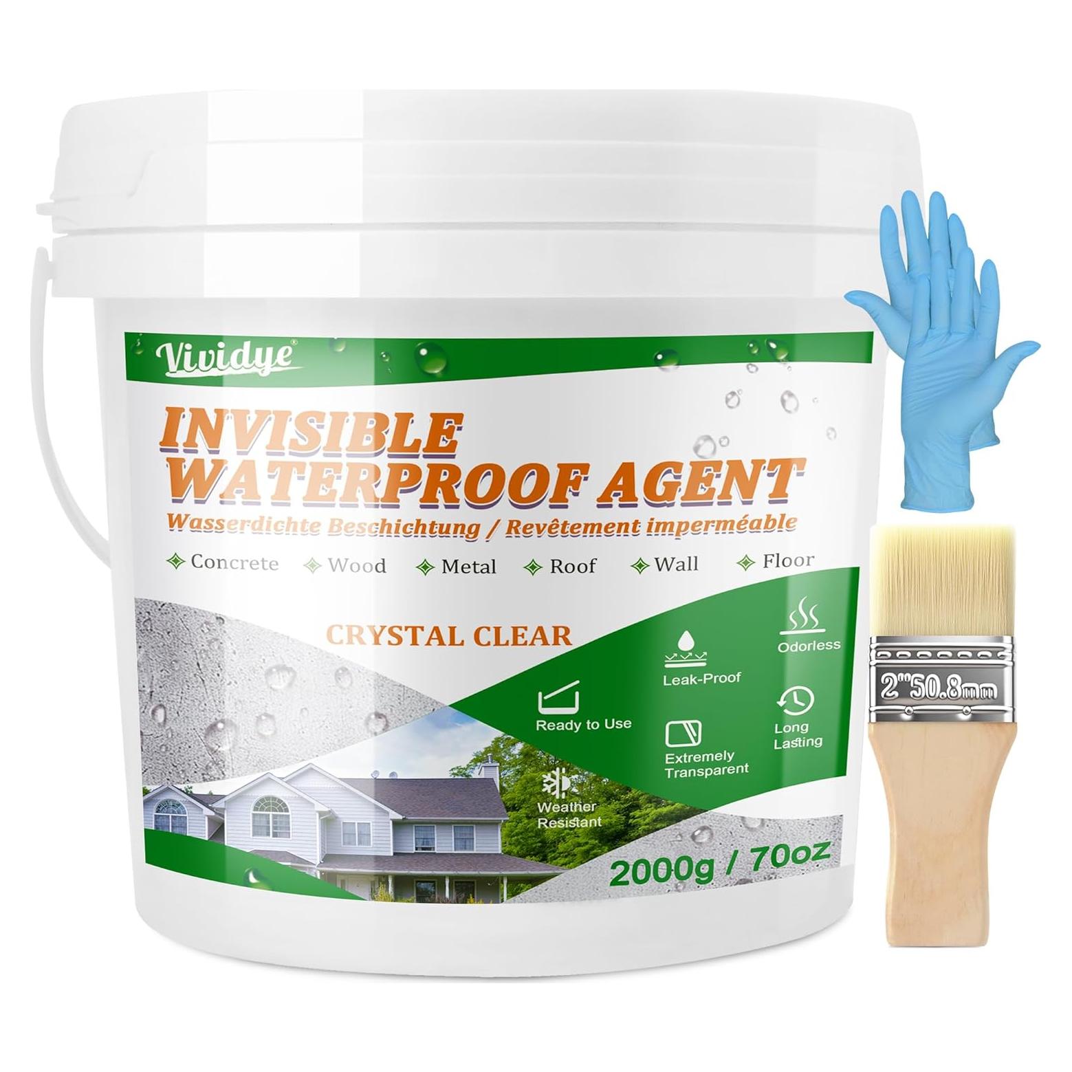 Sellador Impermeable Vividye 70oz Transparente para Interiores y Exteriores