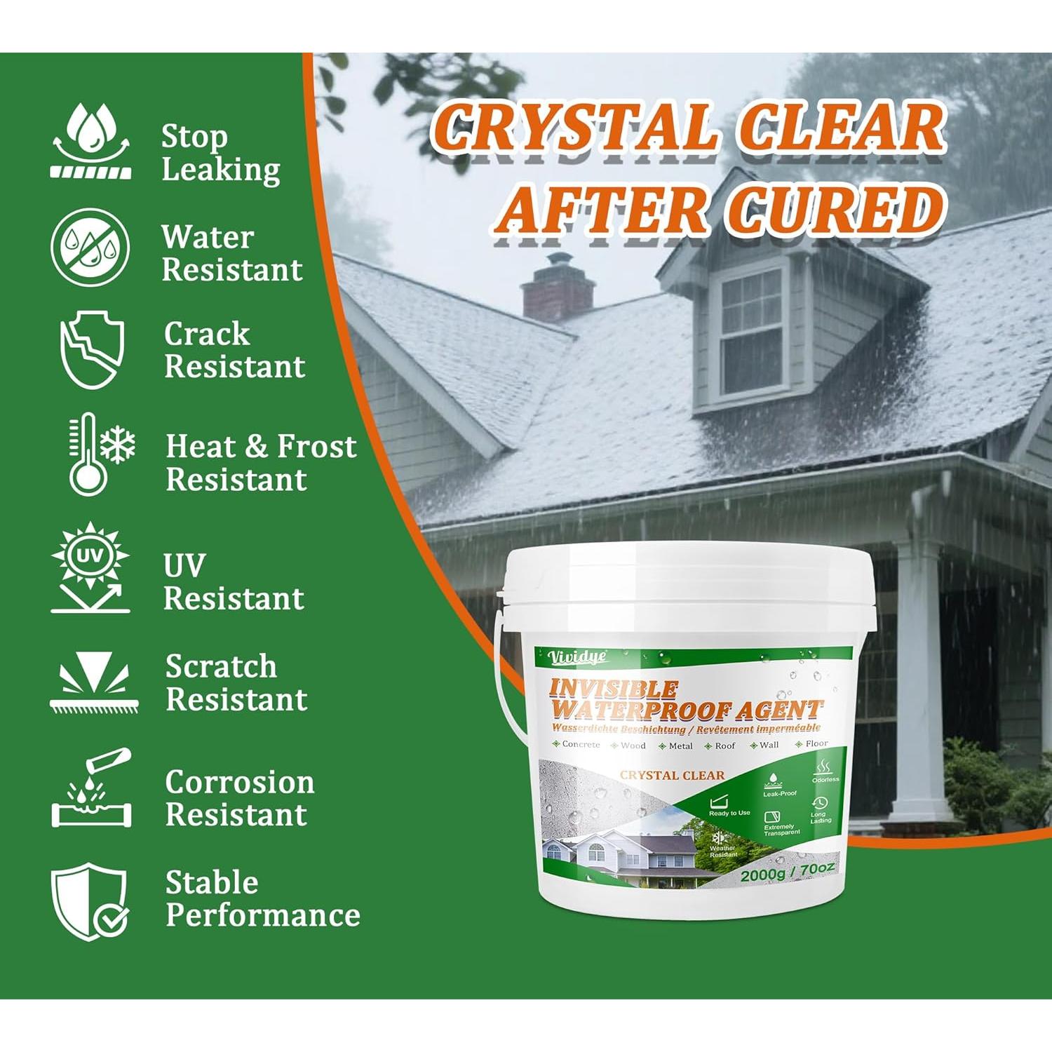 Sellador Impermeable Vividye 70oz Transparente para Interiores y Exteriores
