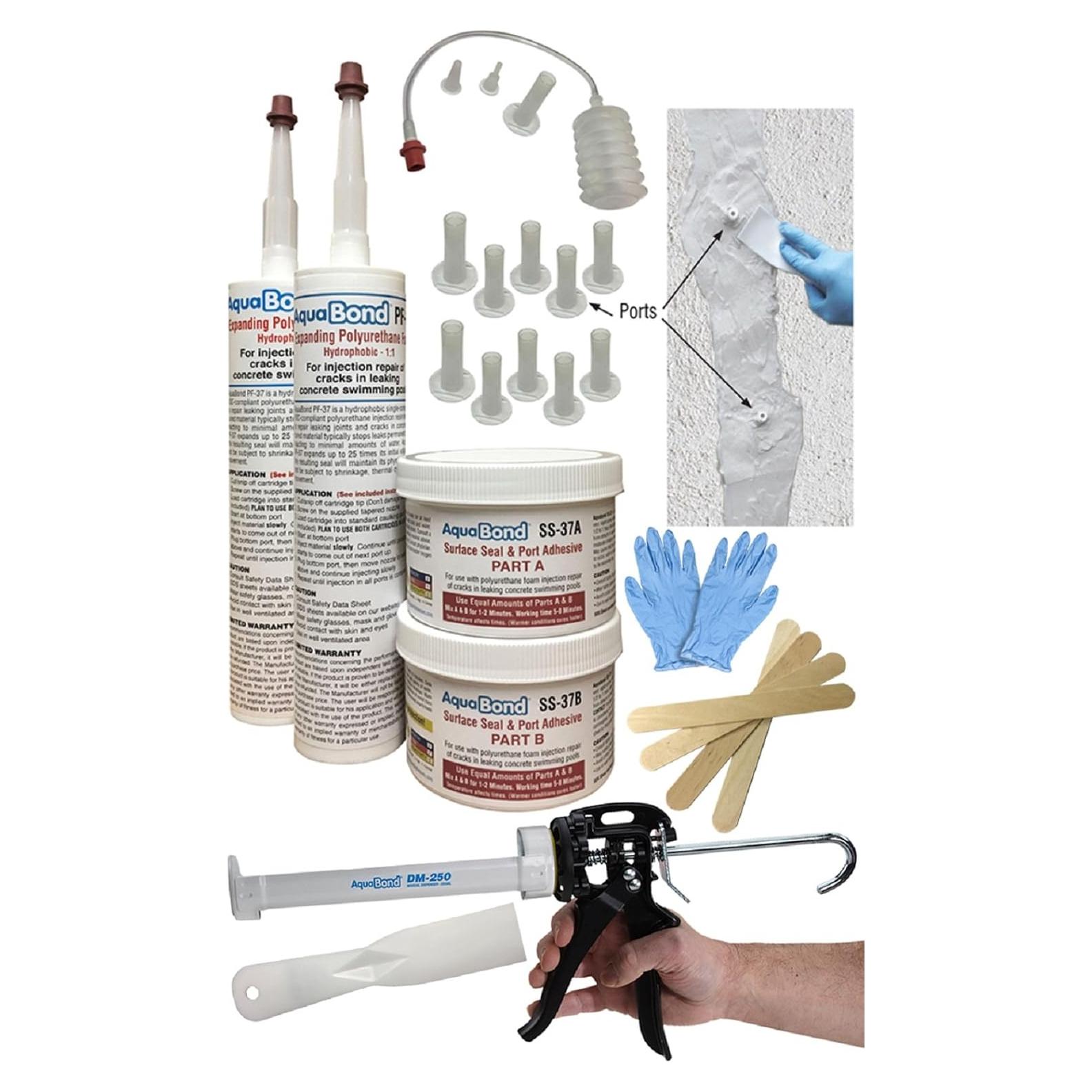 Kit de Reparación de Grietas para Piscinas AquaBond - Poliuretano