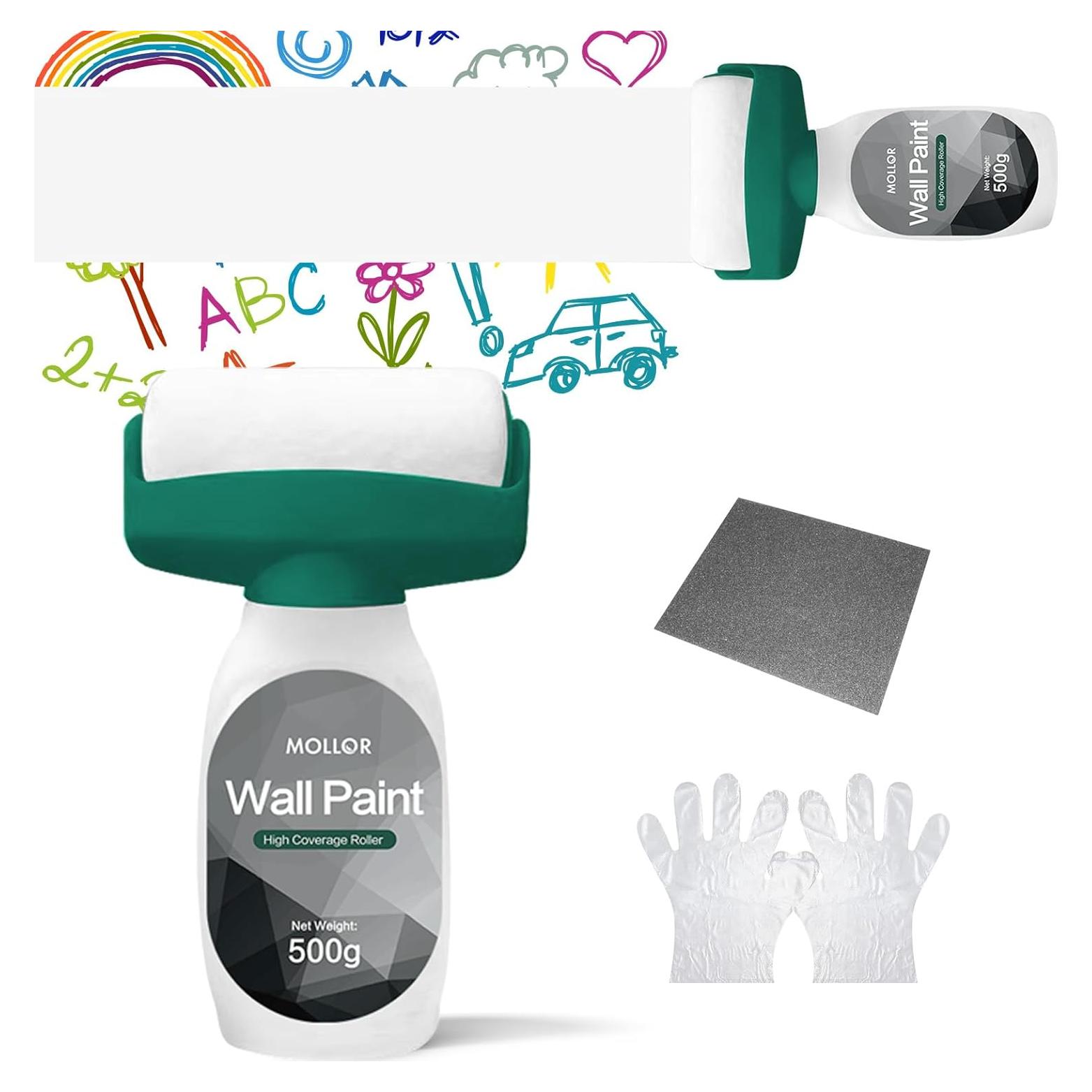 Pintura blanca para pared MOLLOR 16oz con rodillo integrado