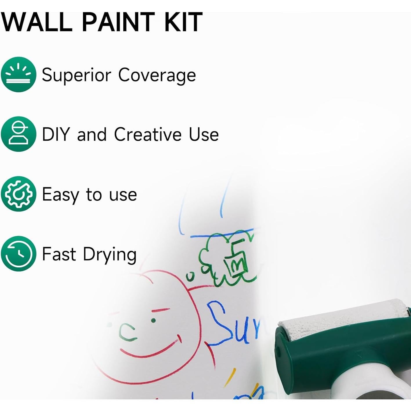 Pintura blanca para pared MOLLOR 16oz con rodillo integrado