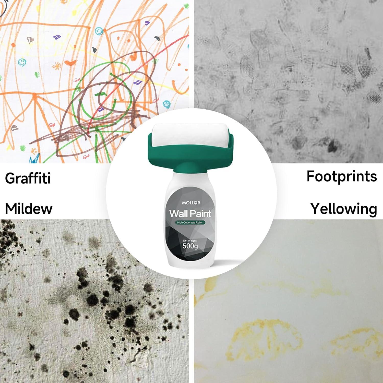 Pintura blanca para pared MOLLOR 16oz con rodillo integrado