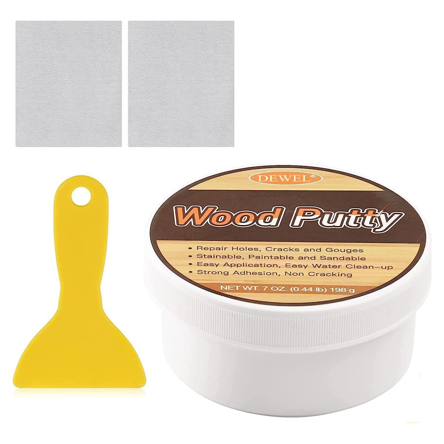 Relleno de Madera DEWEL 198g para Reparar Muebles y Grietas