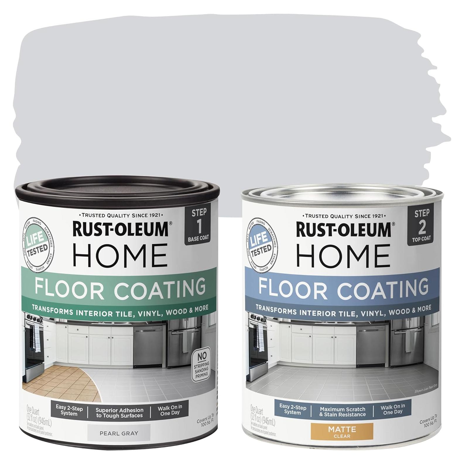 Kit de Recubrimiento de Piso Rust-Oleum Home 500ml Gris Perla Mate