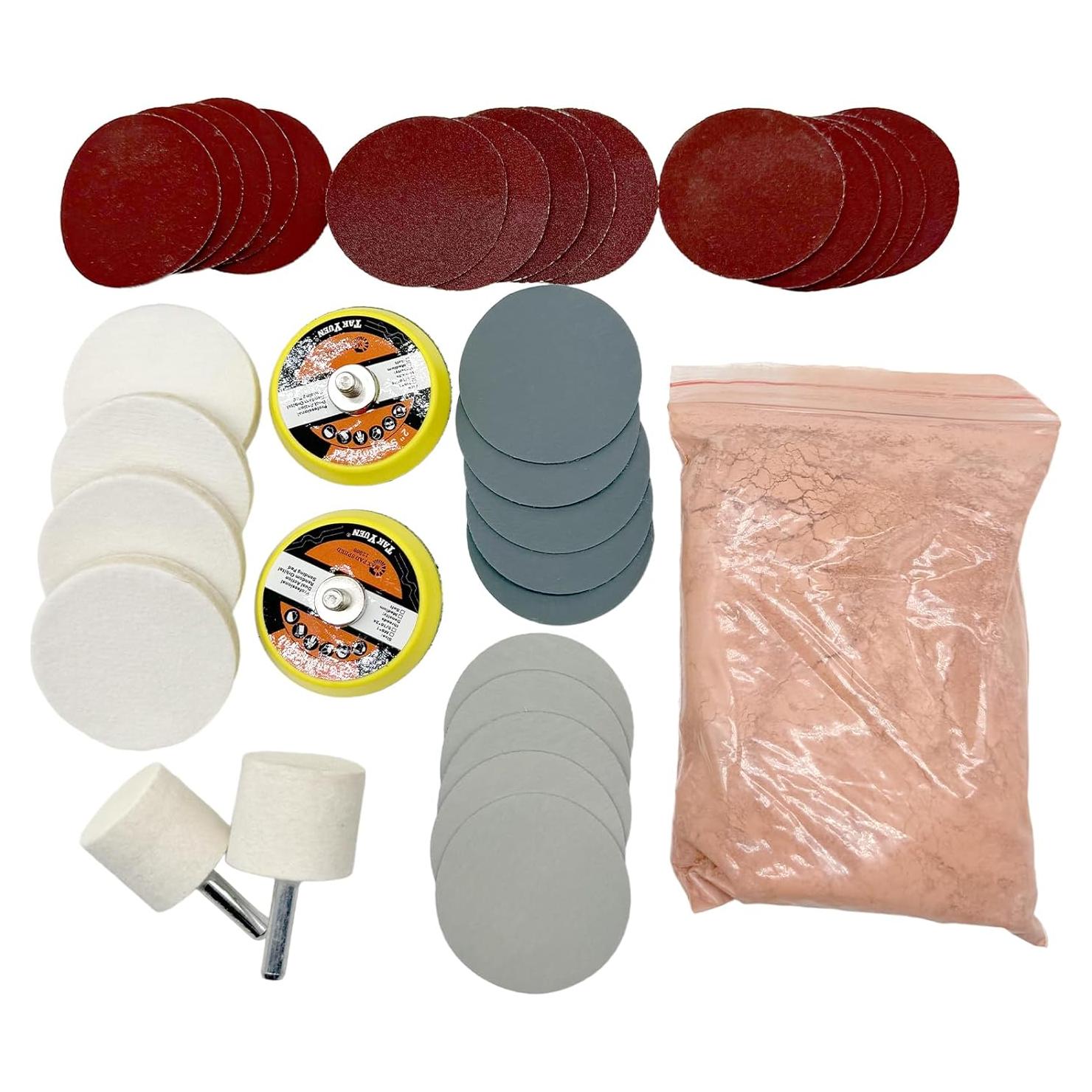 Kit de Pulido de Vidrio Jeukwud 34 Piezas Reparación Rayones