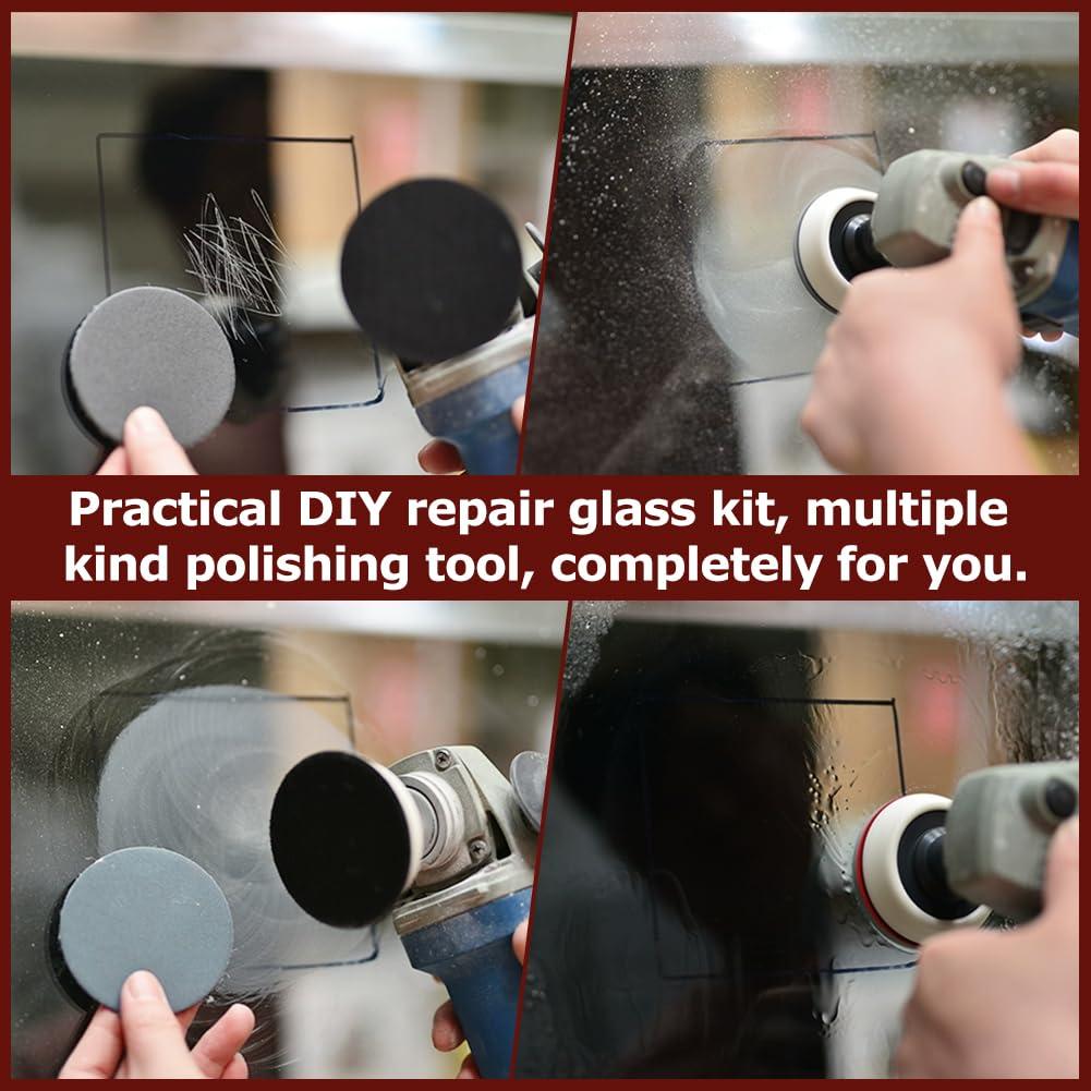 Kit de Pulido de Vidrio Jeukwud 34 Piezas Reparación Rayones