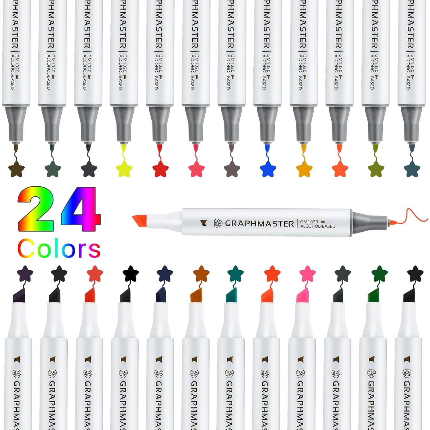 Paquete de 24 Marcadores de Tinta para Cuero Elesunory