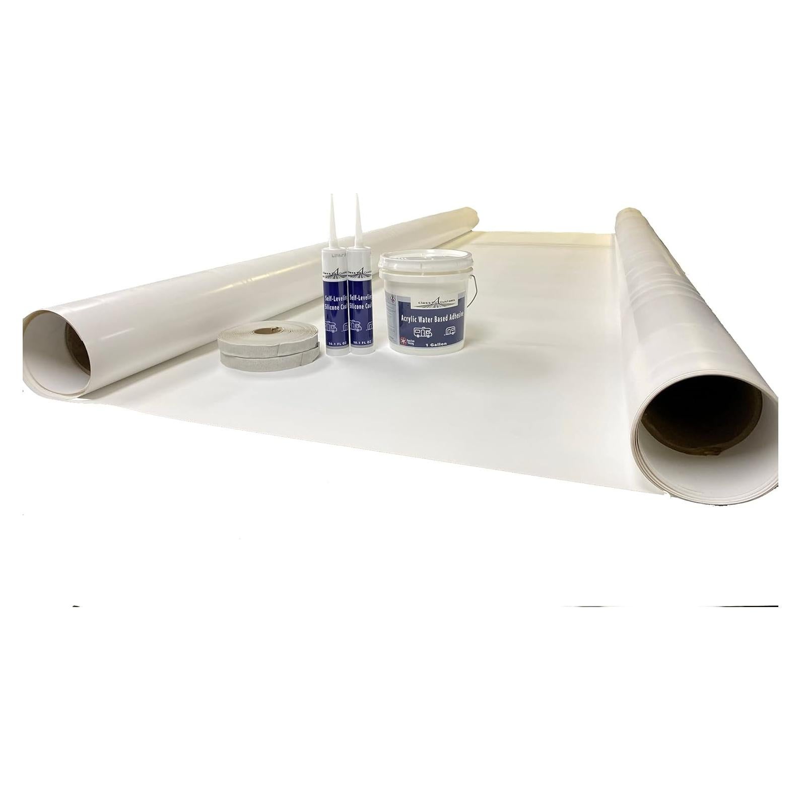 classAcustoms TPO Kit | 8.5ft Wide X 5ft Long | RV Rubber Roof Kit | RV Camper Trailer Rubber Roof Repair