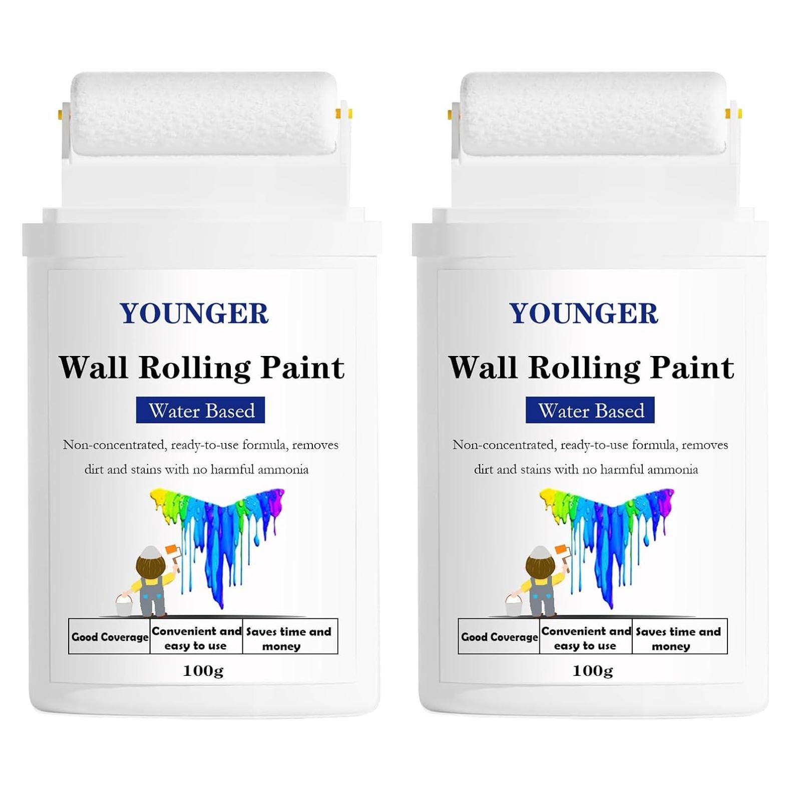 Pintura Blanca a Base de Agua YOUNGER 200g Kit Rodillo