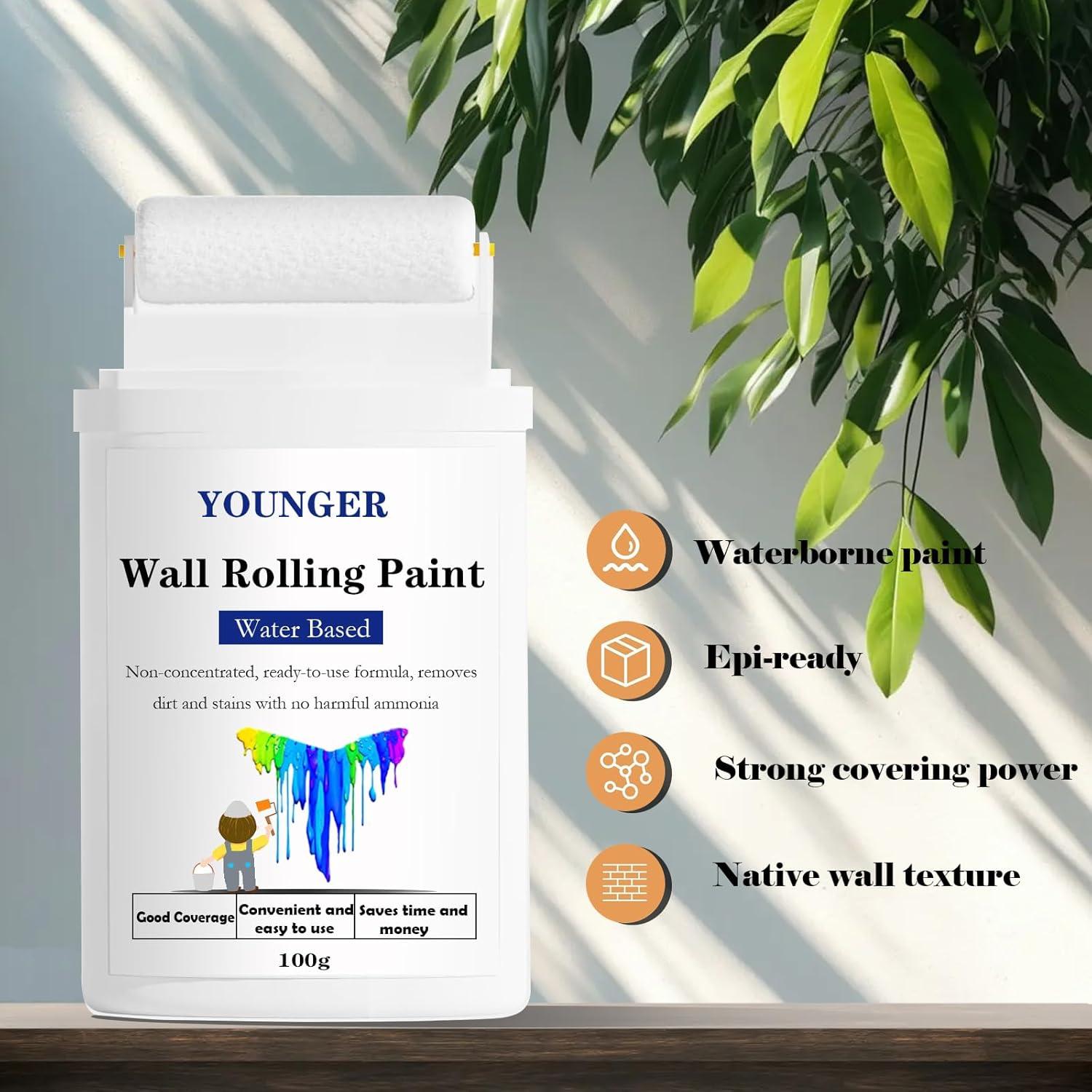 Pintura Blanca a Base de Agua YOUNGER 200g Kit Rodillo