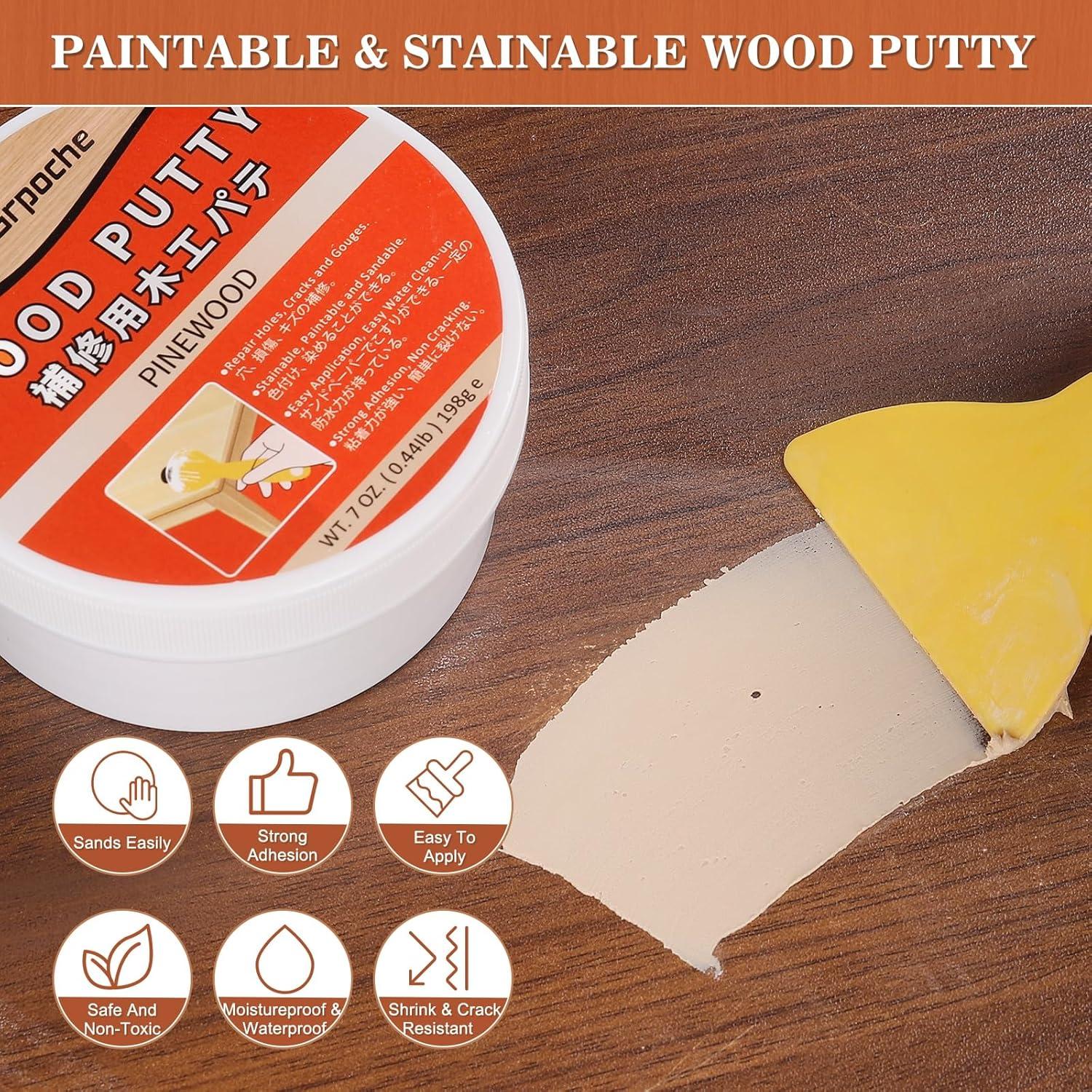 Masilla para Madera Grpoche 200g Pintable y Lijable Color Pino