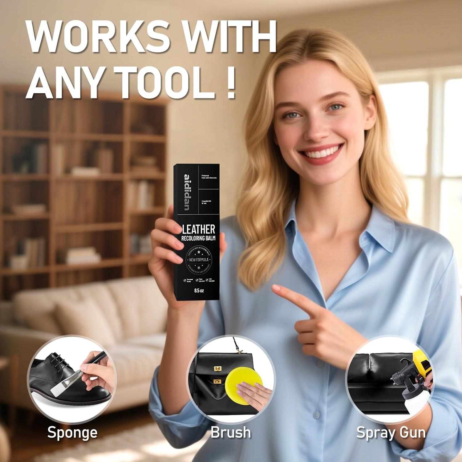 Bálsamo de Recoloración de Cuero Negro Aididan 250 ml