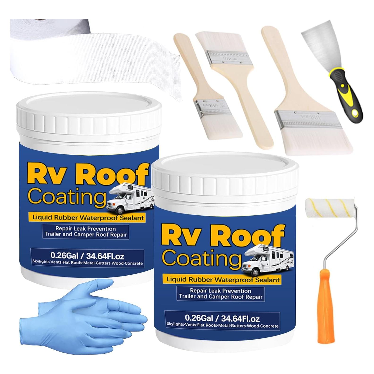 Recubrimiento de Techo Impermeable Qiveaory 1.96L Kit Completo