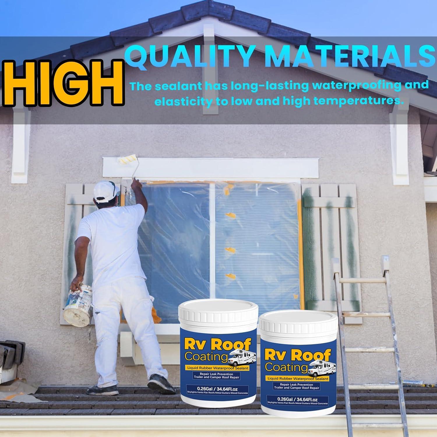 Recubrimiento de Techo Impermeable Qiveaory 1.96L Kit Completo