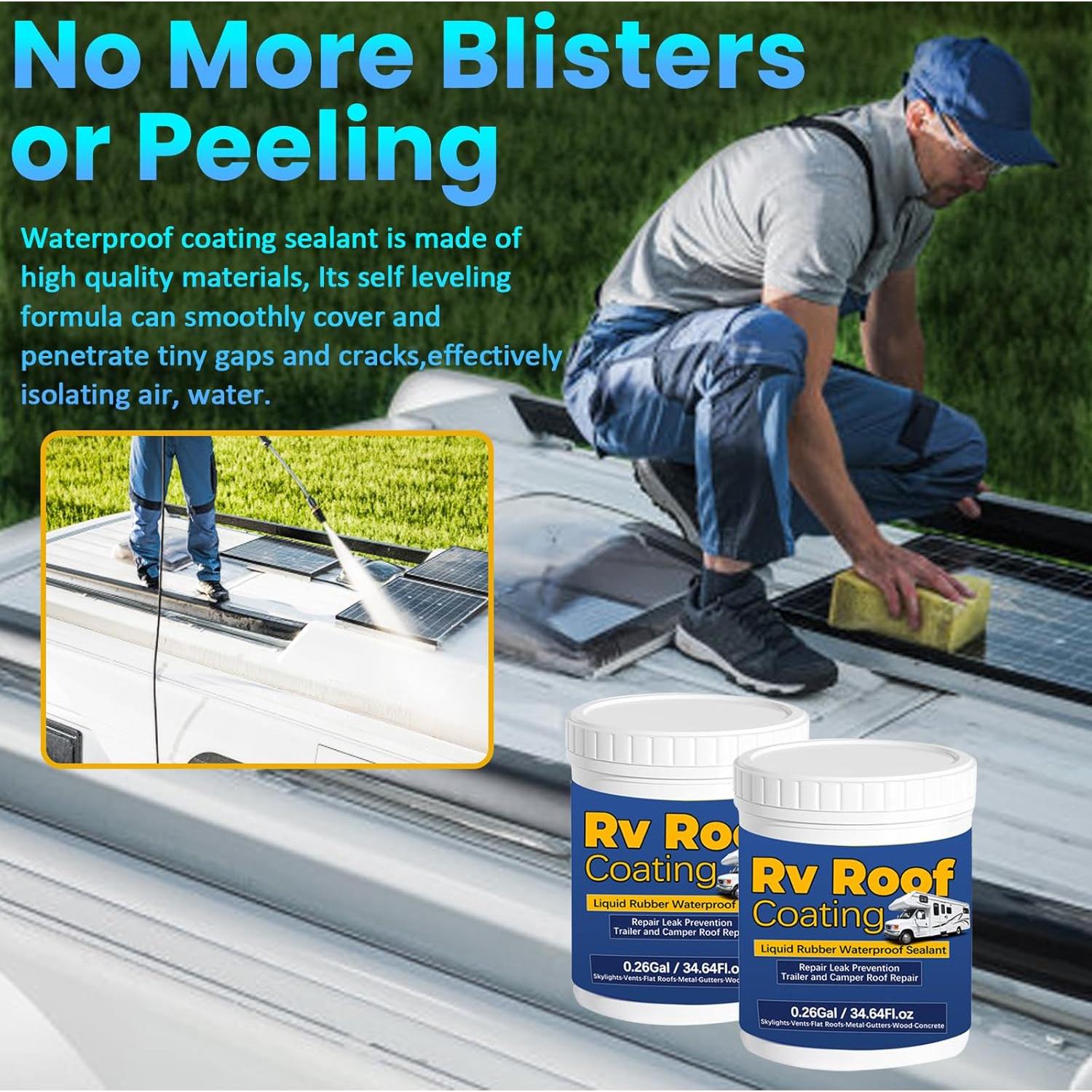 Recubrimiento de Techo Impermeable Qiveaory 1.96L Kit Completo