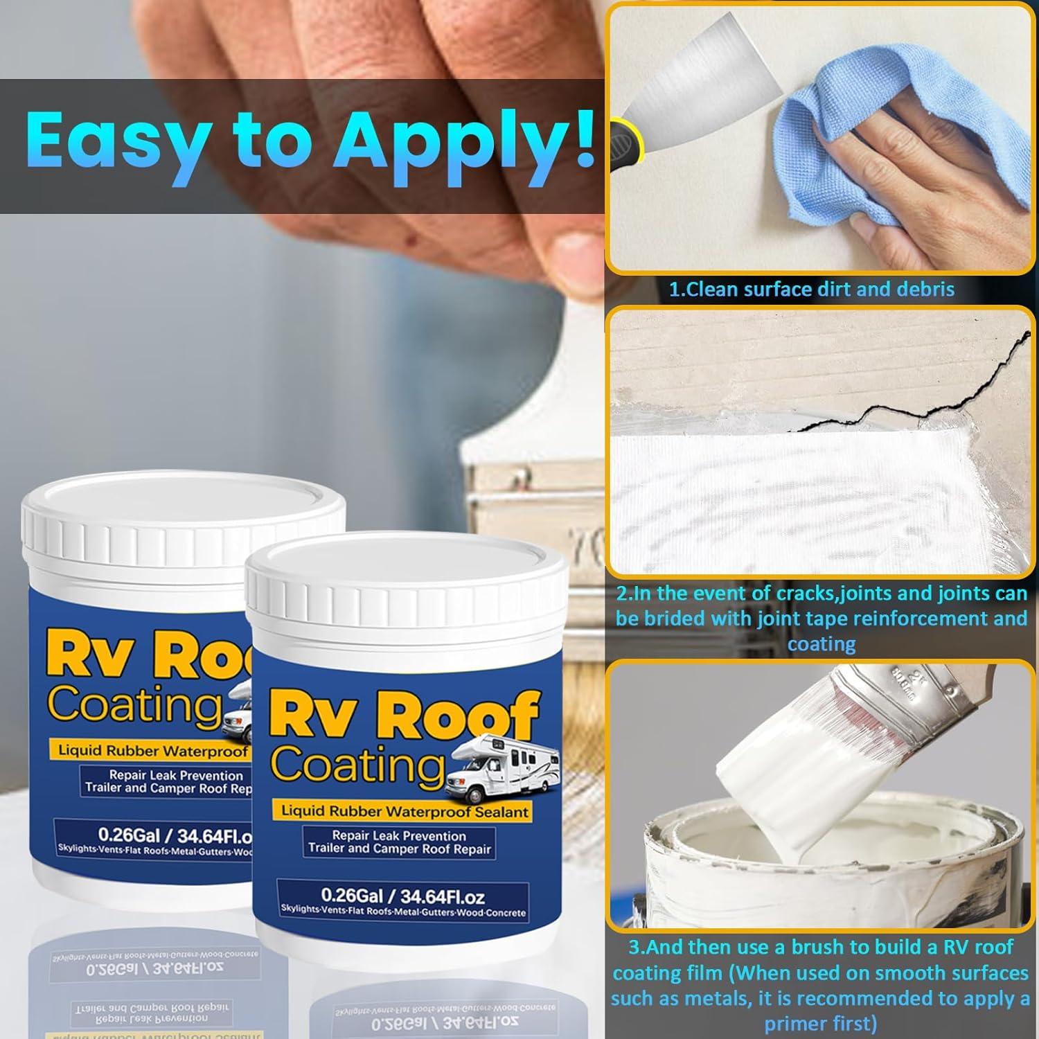 Recubrimiento de Techo Impermeable Qiveaory 1.96L Kit Completo