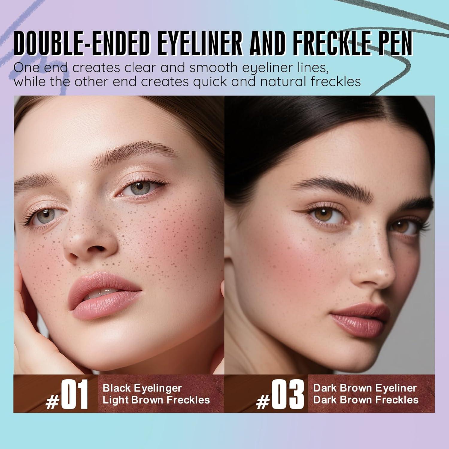 Lápiz de Ojos y Sello de Pecas 2 en 1 DAGEDA - Marrón y Negro