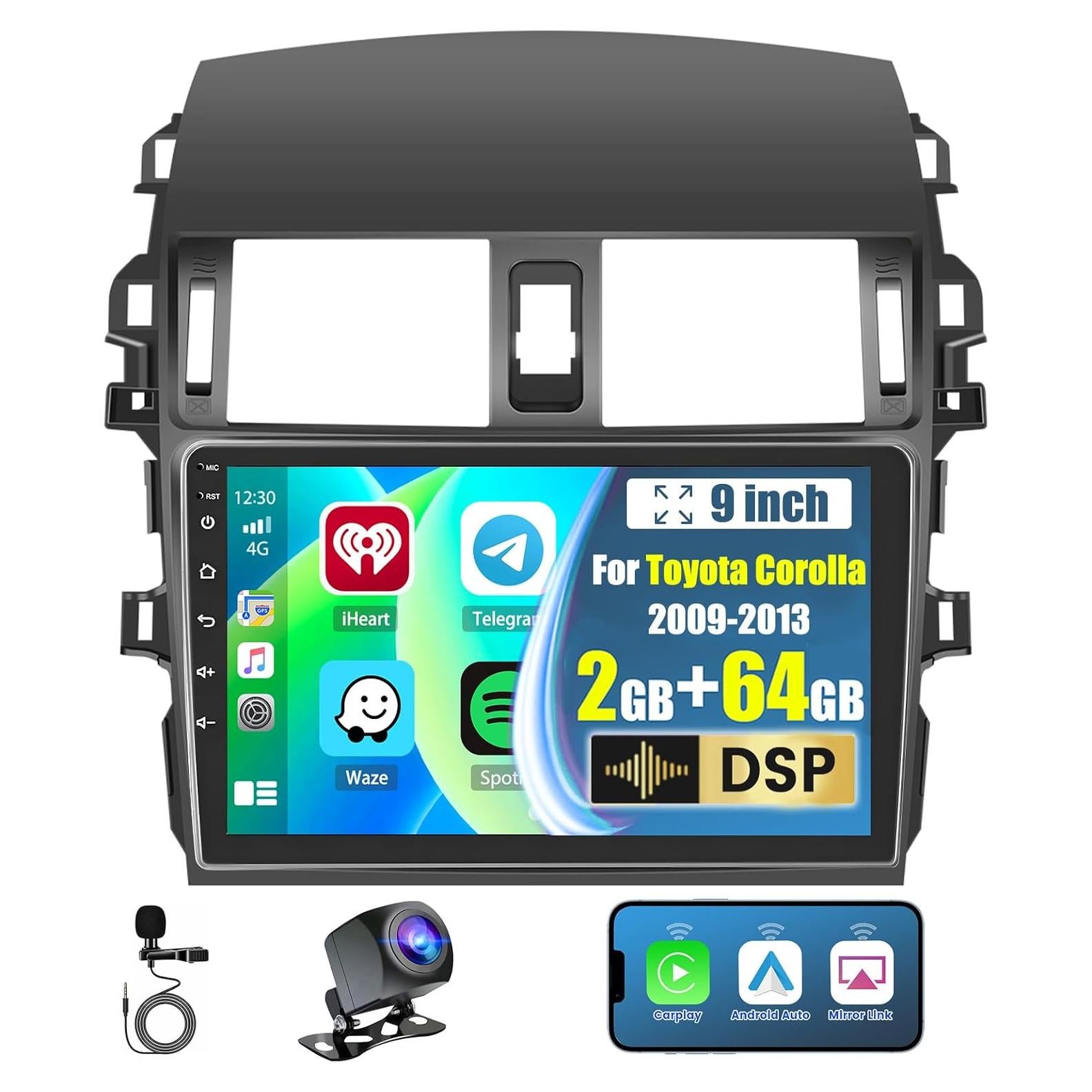 Estéreo de Coche Android Hikity 9" para Toyota Corolla 2009-2013