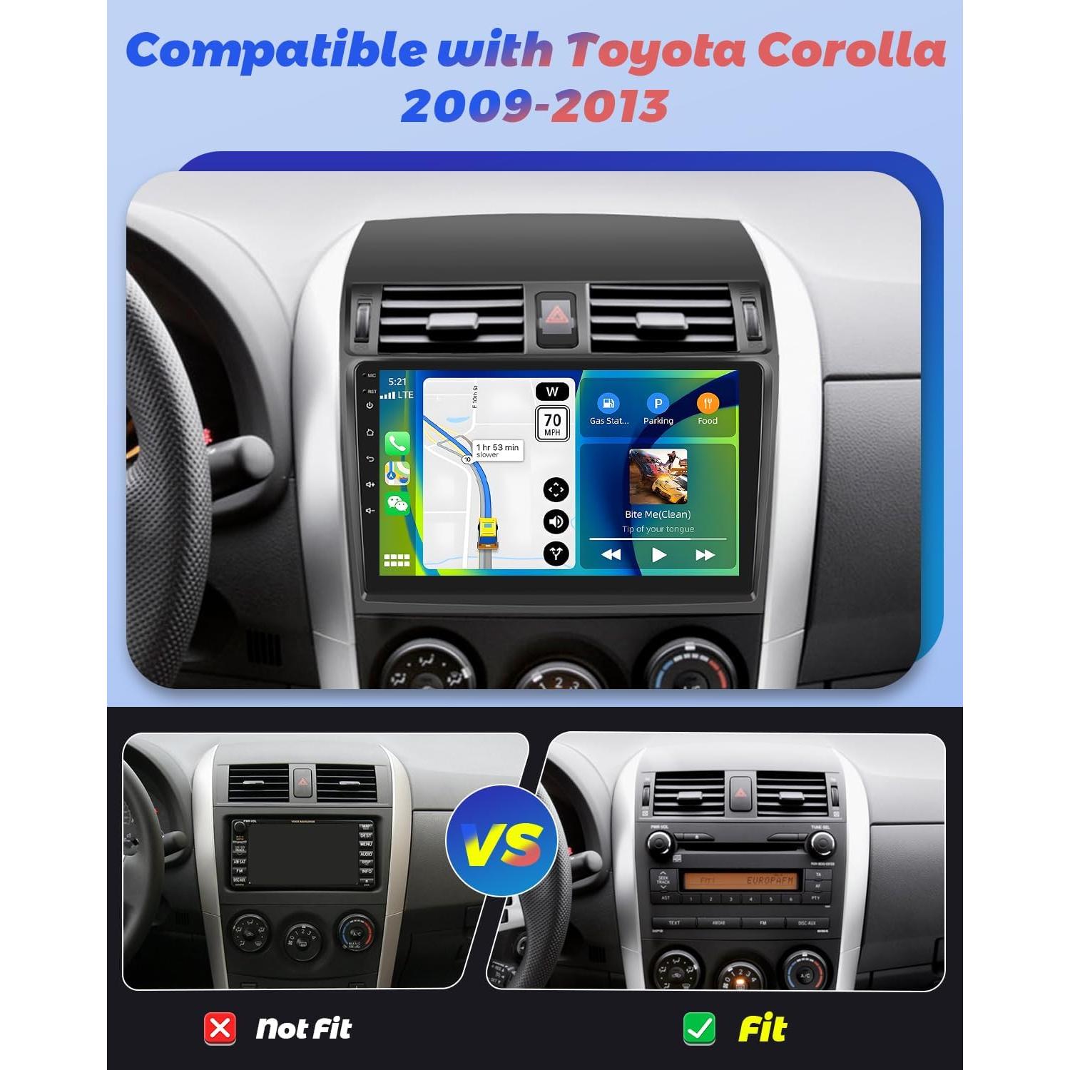 Estéreo de Coche Android Hikity 9" para Toyota Corolla 2009-2013