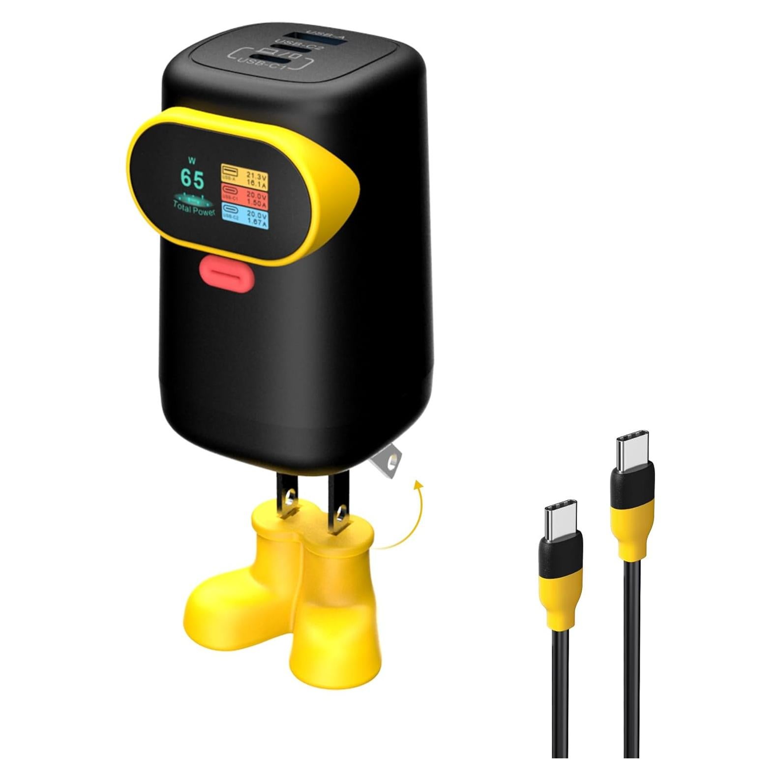 Cargador USB C 65W GaN Plegable 3 Puertos Shenzhen V-checker