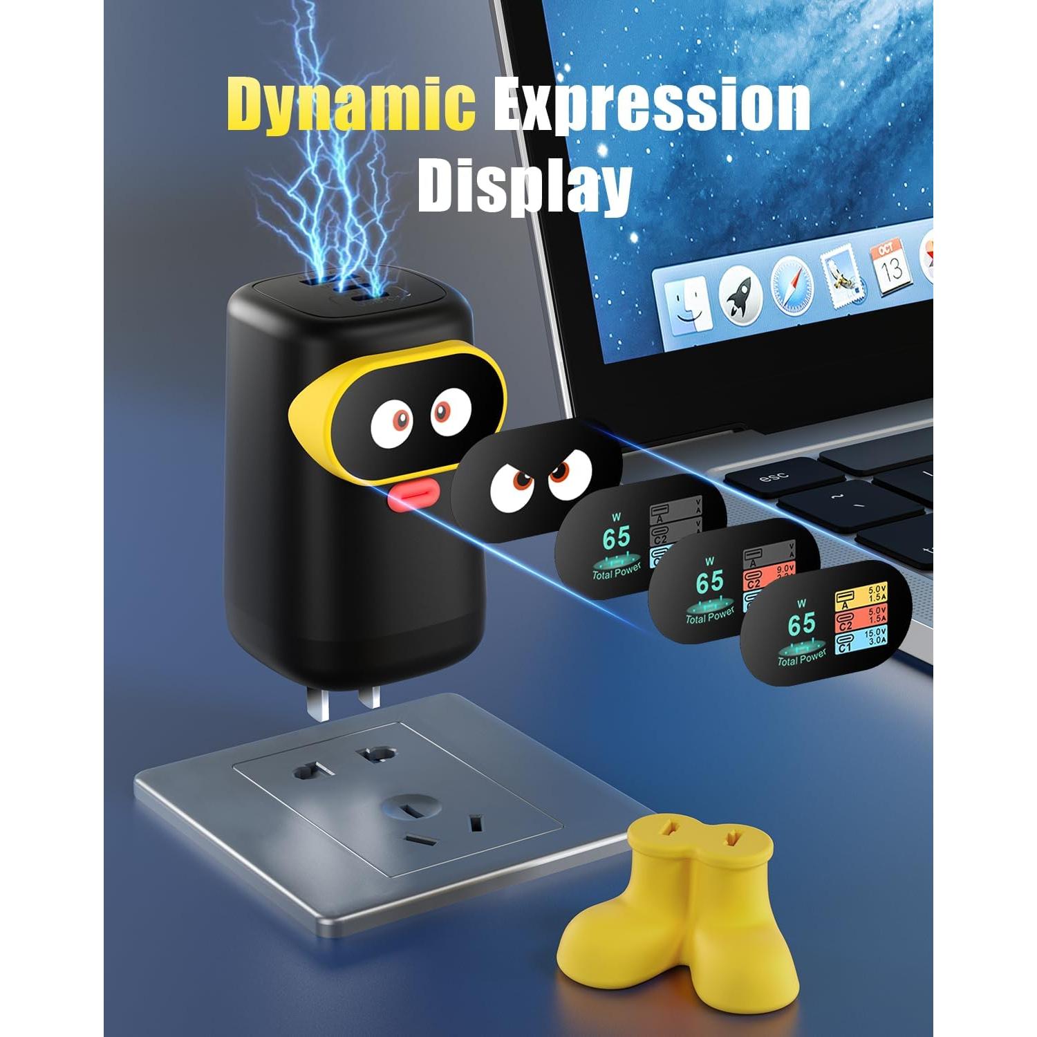 Cargador USB C 65W GaN Plegable 3 Puertos Shenzhen V-checker