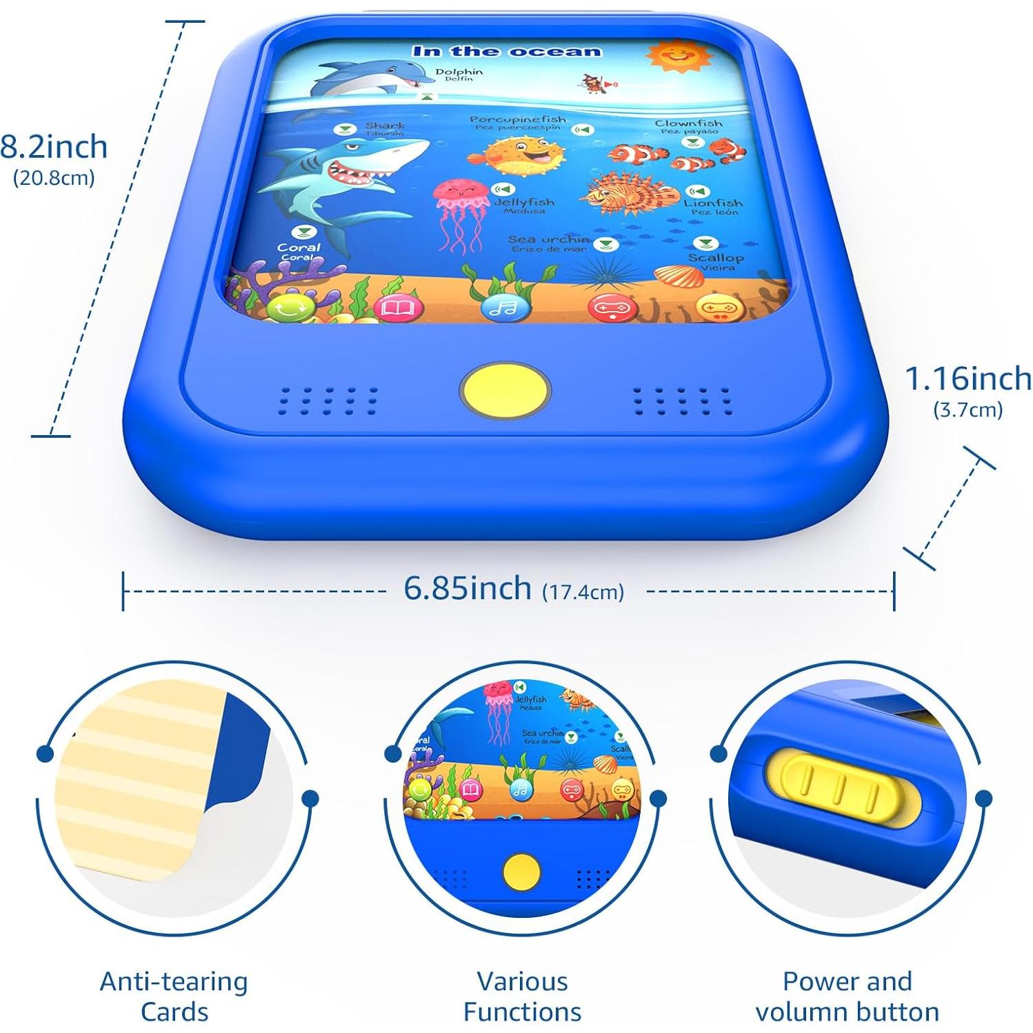 Tableta de Aprendizaje Bilingüe Qiaojoy 20 Páginas 2-12 Años