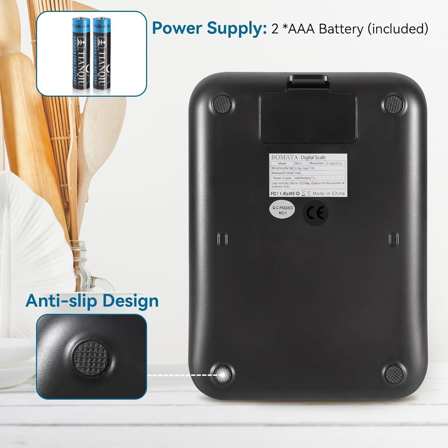 Balanza de Cocina Digital BOMATA IPX6 5 kg Alta Precisión