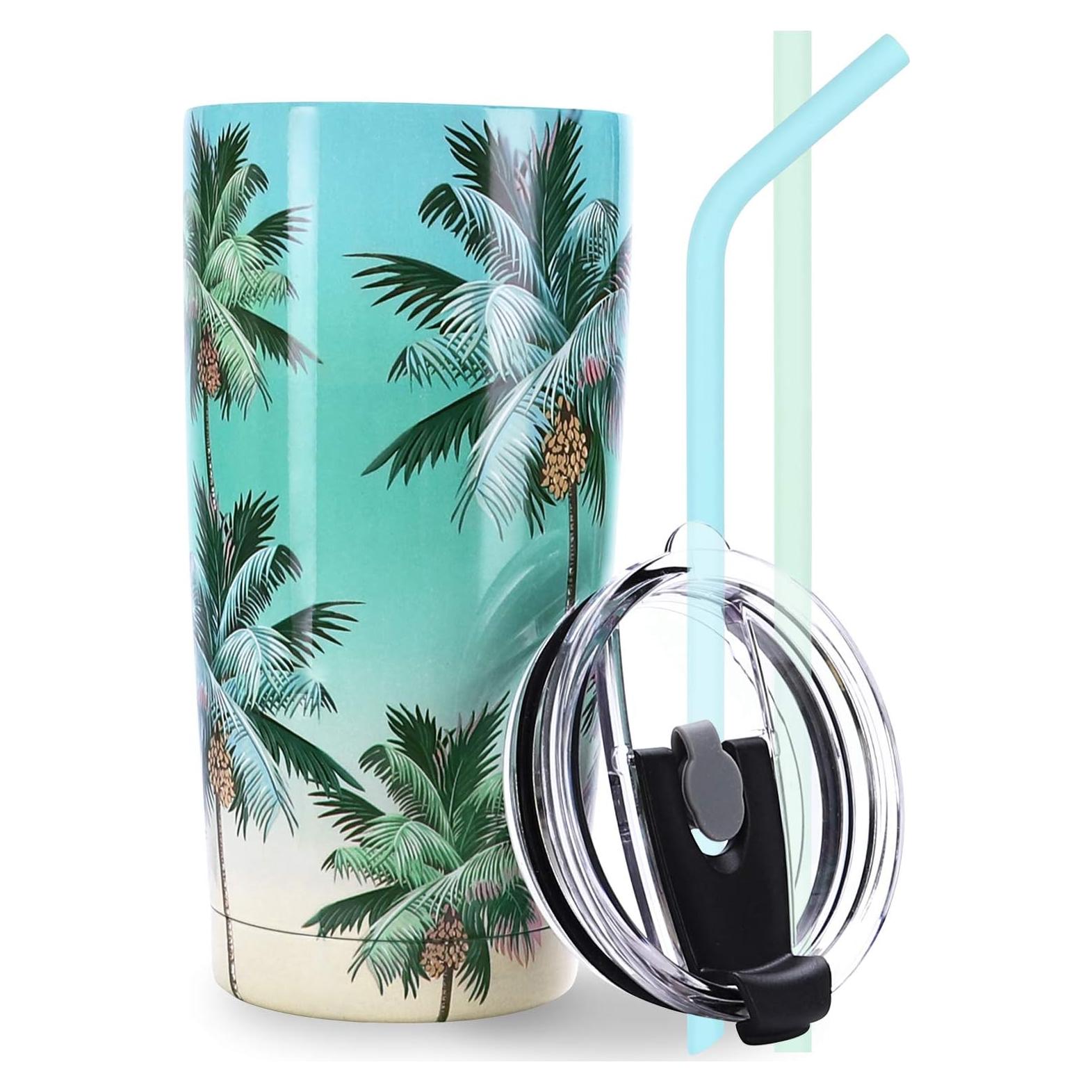 Vaso Aislado NymphFable 532ml con Tapa y Popote de Acero Inoxidable