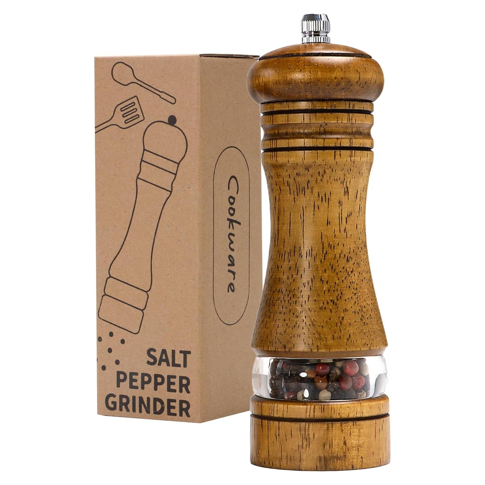 Molino de Sal y Pimienta M JINGMEI de Madera de Roble 15.24 cm