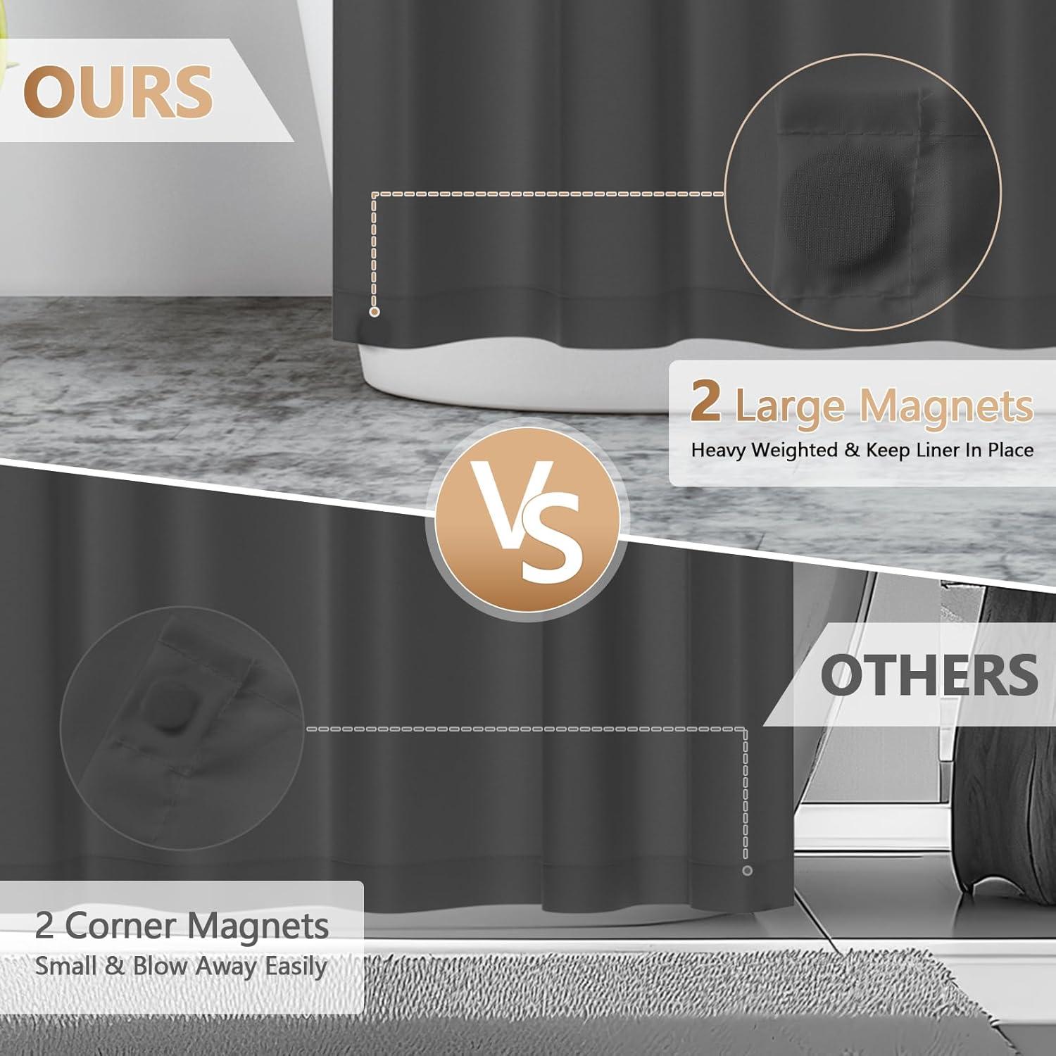 Cortina de Ducha de Tela Gris Carbón Seenus 91.4 x 198.1 cm