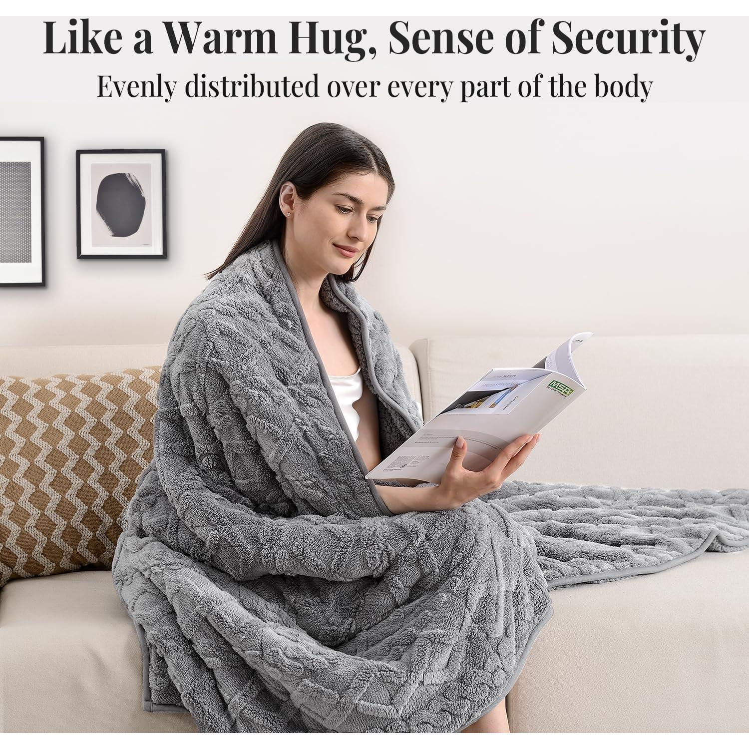 Manta con peso Topblan 6.8 kg 122x183 cm Sherpa Gris