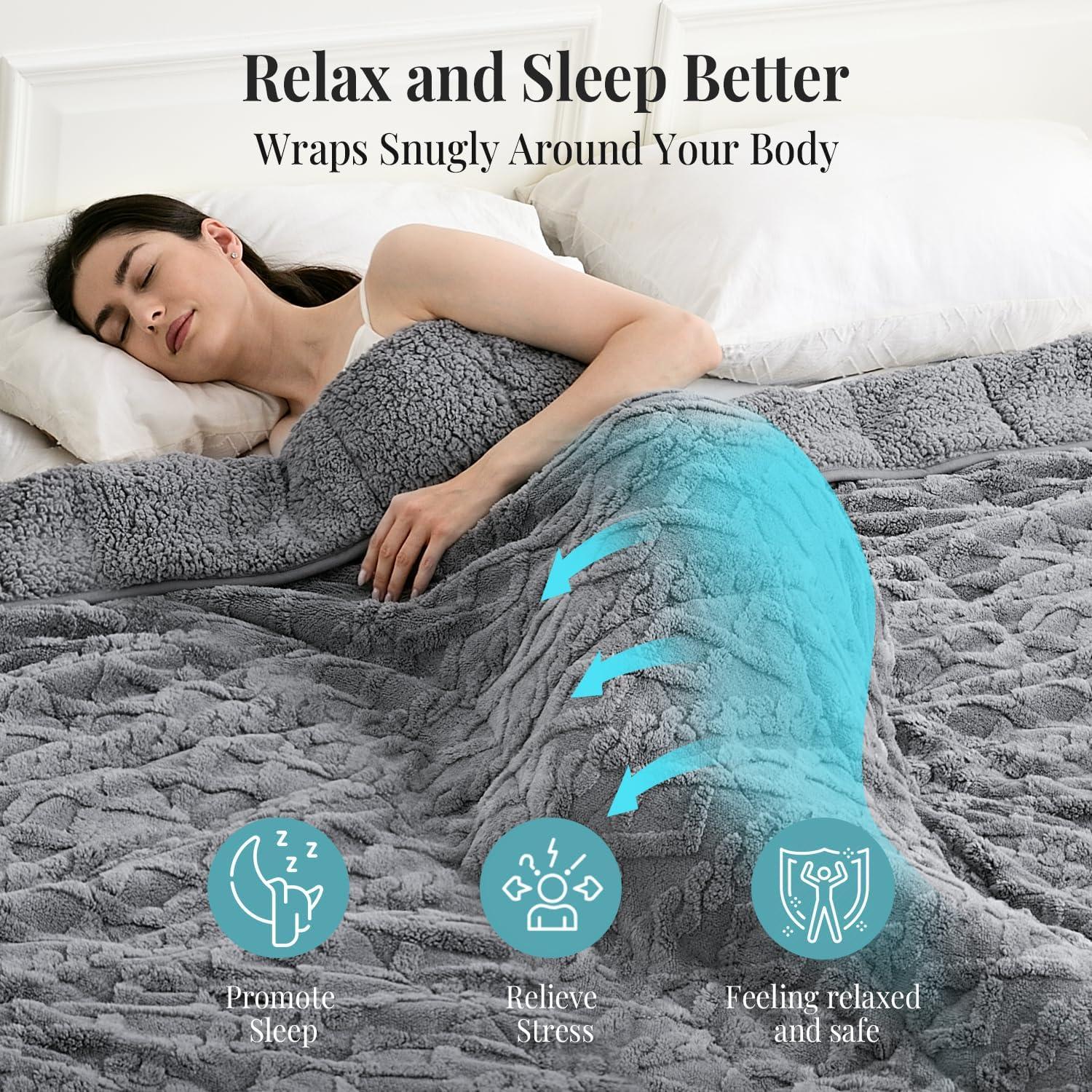 Manta con peso Topblan 6.8 kg 122x183 cm Sherpa Gris