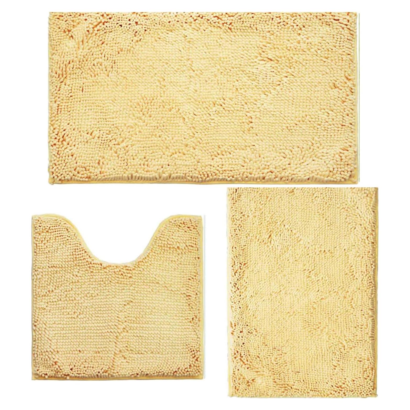 Conjunto de Alfombrillas de Baño Antideslizantes Flotstiga 3 Piezas Beige