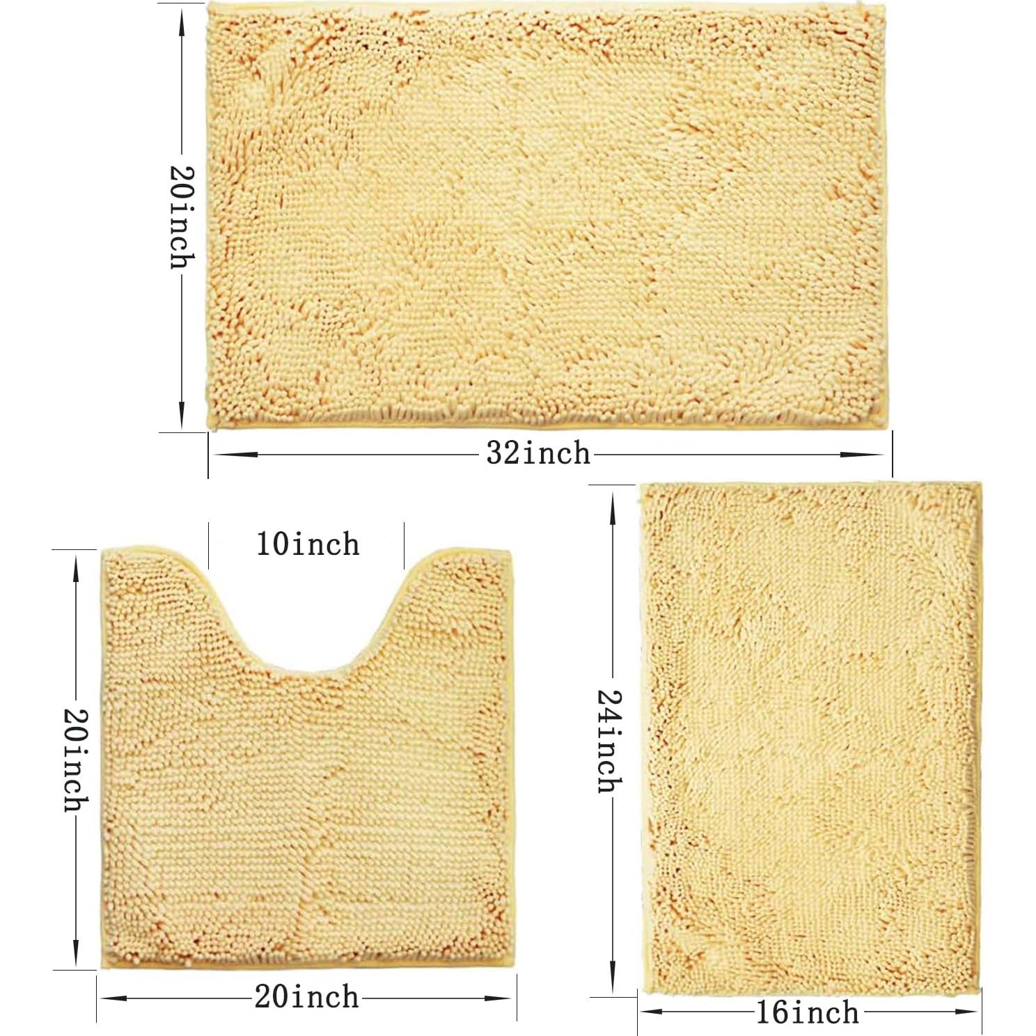 Conjunto de Alfombrillas de Baño Antideslizantes Flotstiga 3 Piezas Beige