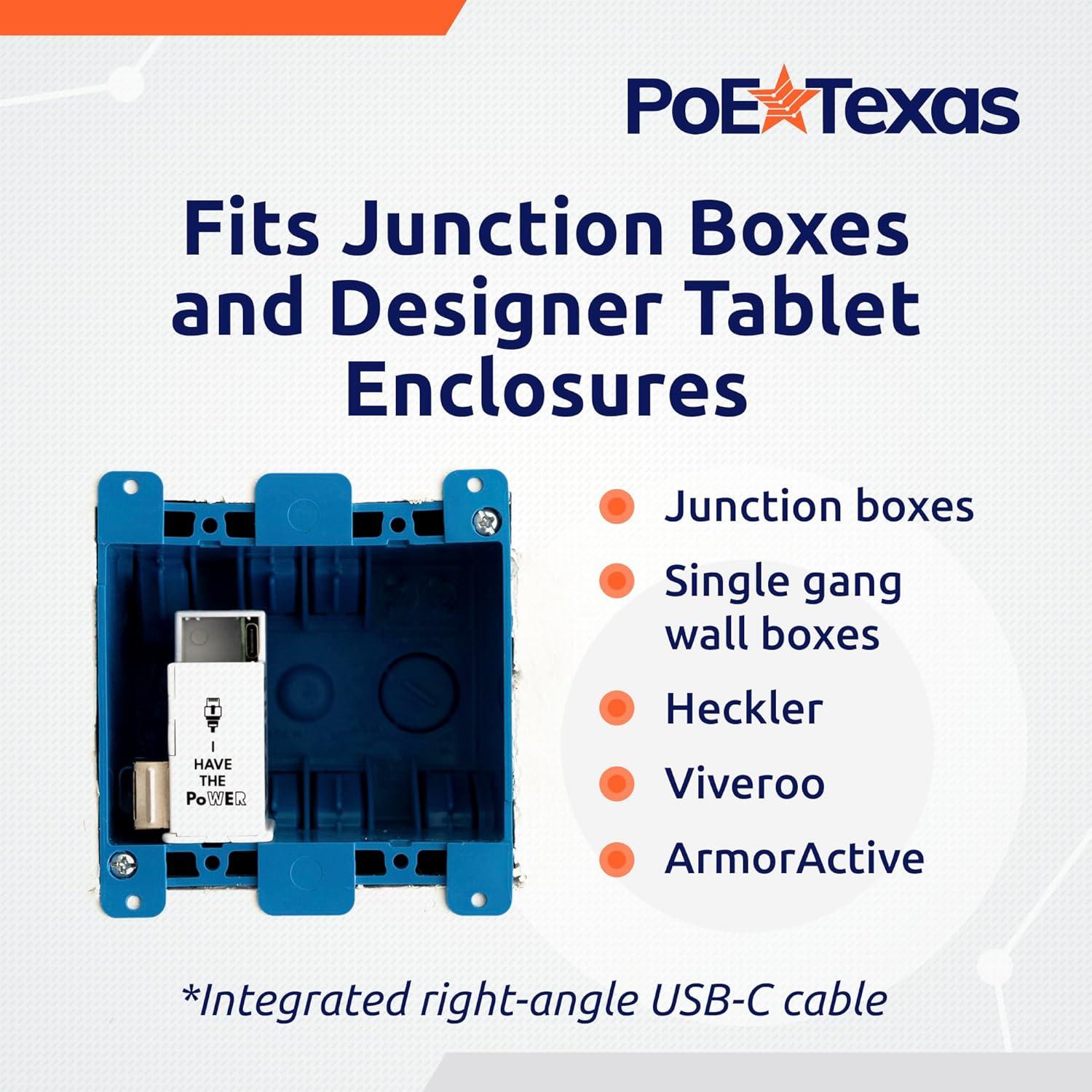 Adaptador PoE a USB-C PoE Texas 12W para iPad y Tablets