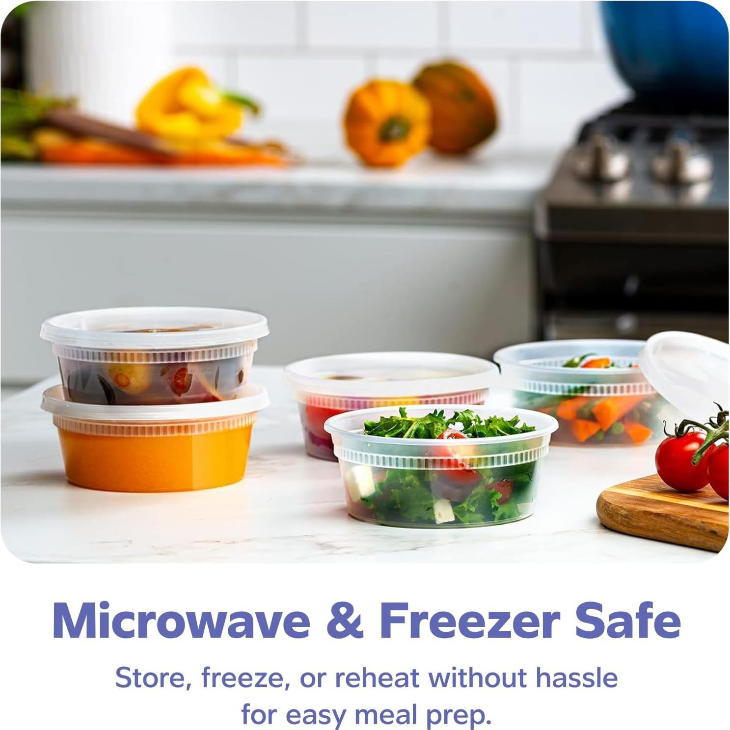 Contenedores de Plástico Desechables 8 oz GUSTO - 48 Sets