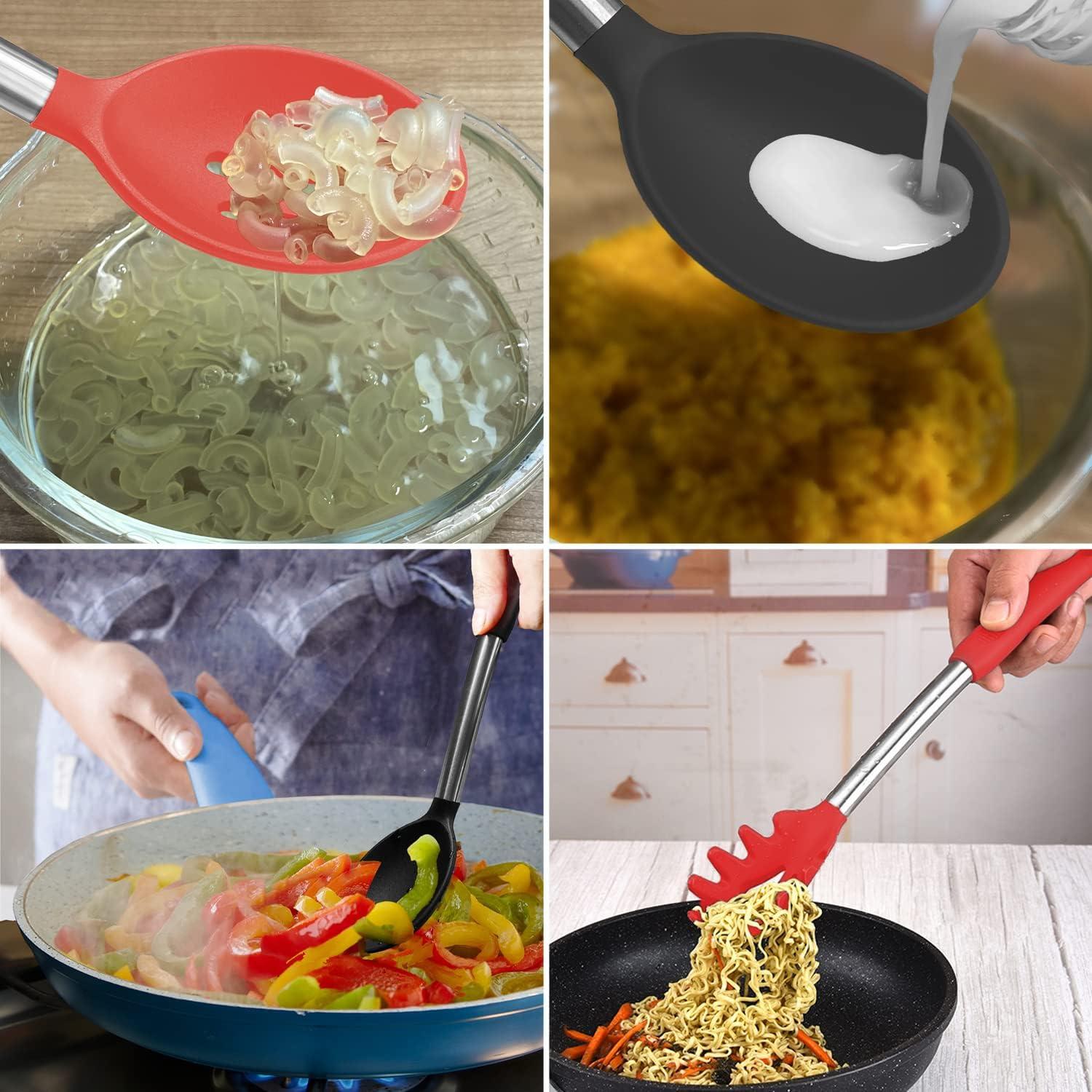 Juego de Utensilios de Cocina VOVOLY 5 Piezas Silicona Negro