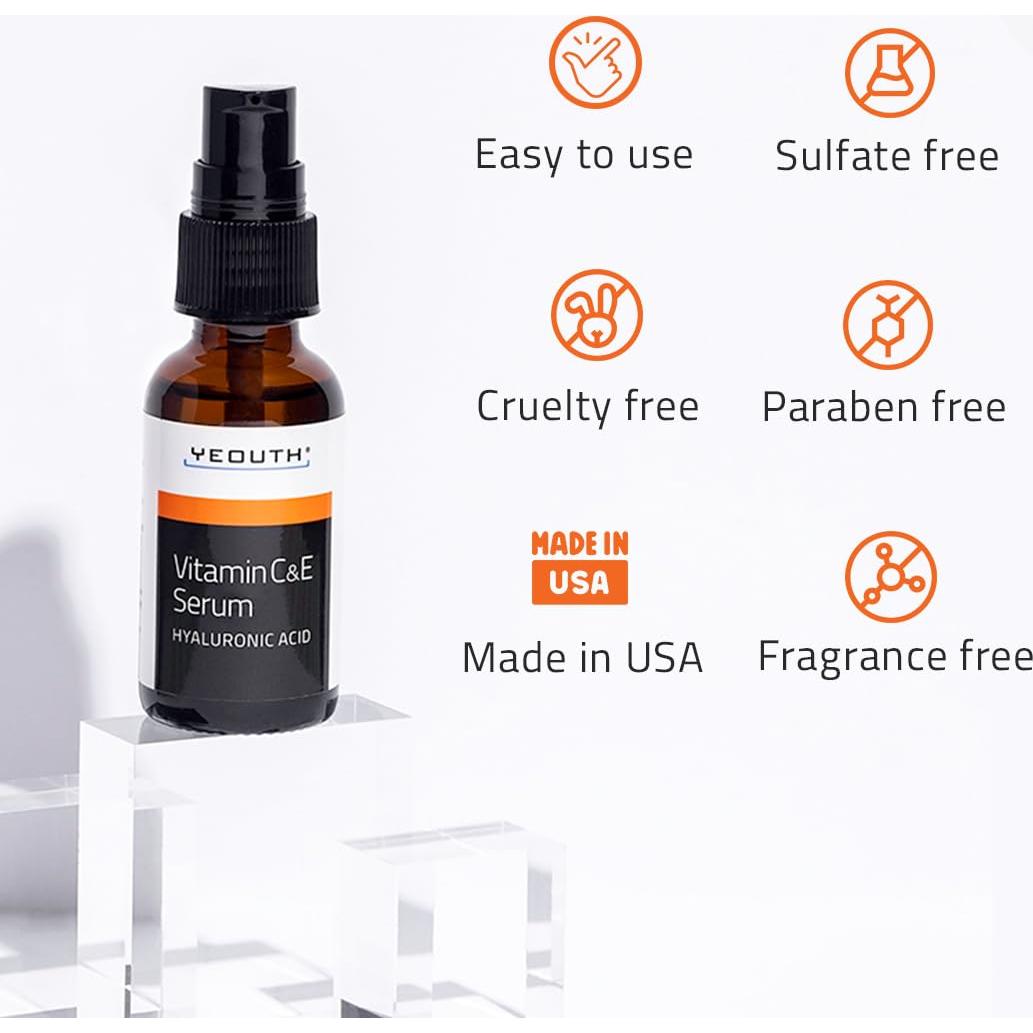 Suero Facial YEOUTH Vitamina C 30ml con Ácido Hialurónico