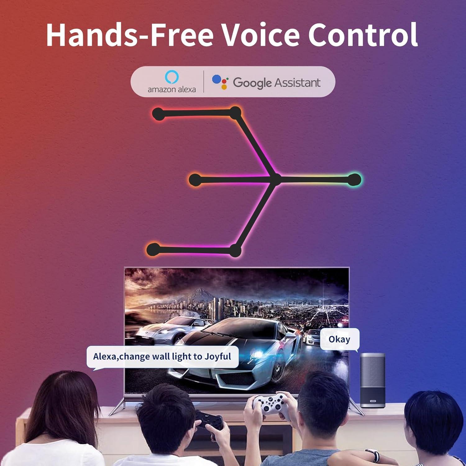 Luz de Pared Inteligente KOBAIBAN RGB 6 Barras LED WiFi Negro