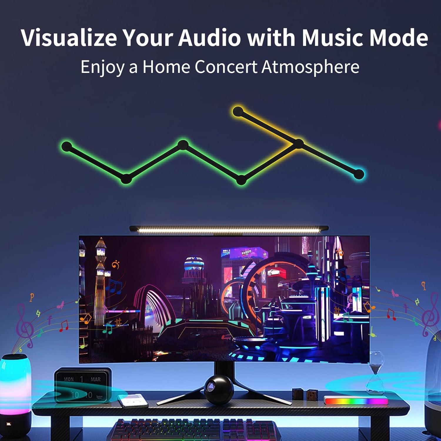 Luz de Pared Inteligente KOBAIBAN RGB 6 Barras LED WiFi Negro