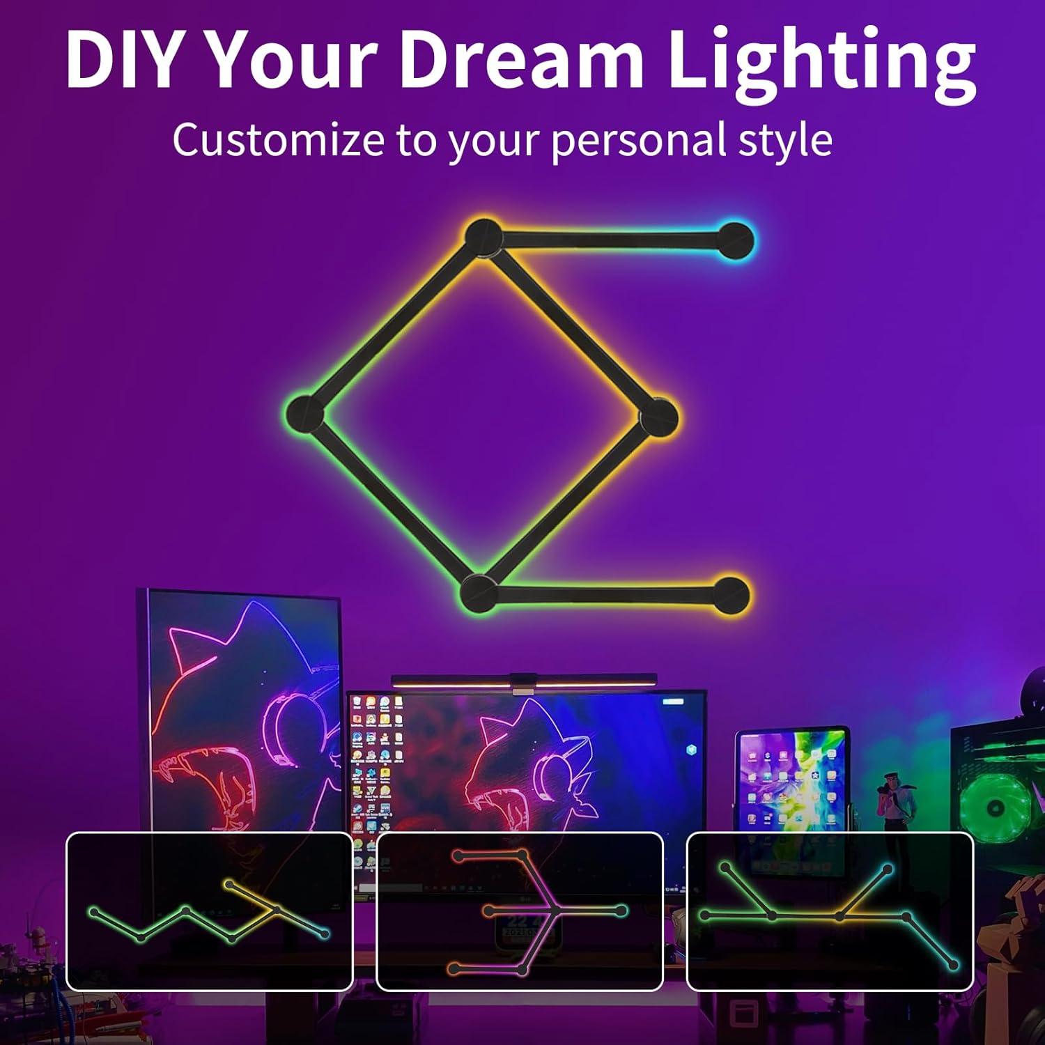 Luz de Pared Inteligente KOBAIBAN RGB 6 Barras LED WiFi Negro