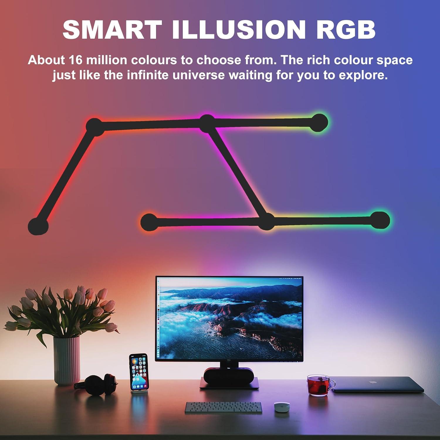 Luz de Pared Inteligente KOBAIBAN RGB 6 Barras LED WiFi Negro