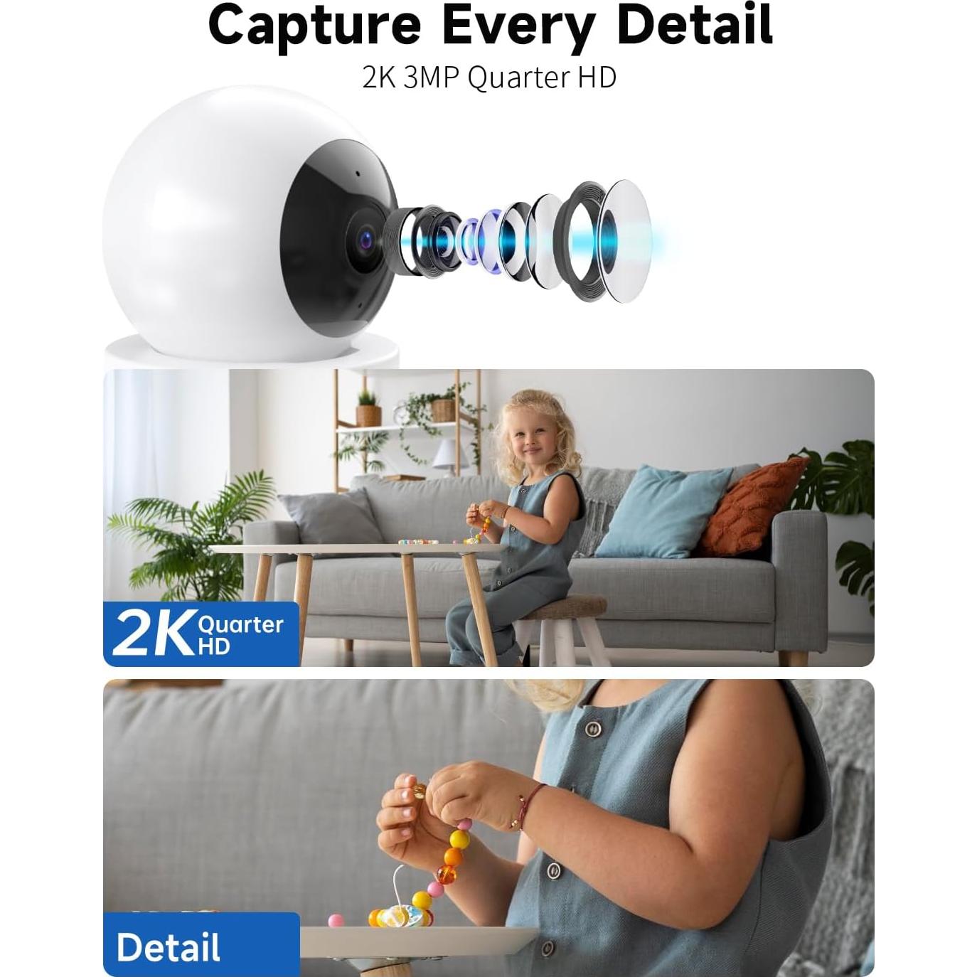 Cámara de Seguridad 2K Mysight con Pan/Tilt y AI